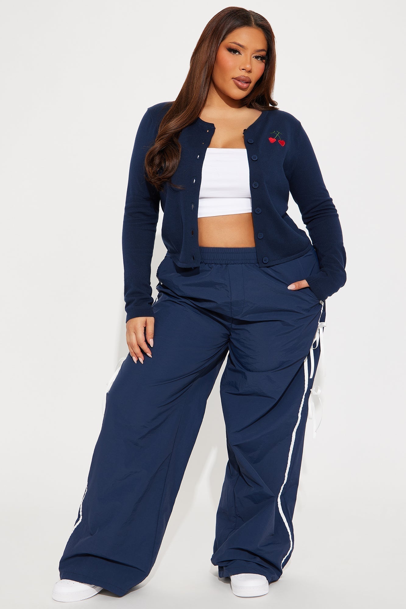 Cindy Windbreaker Track Pant - Navy