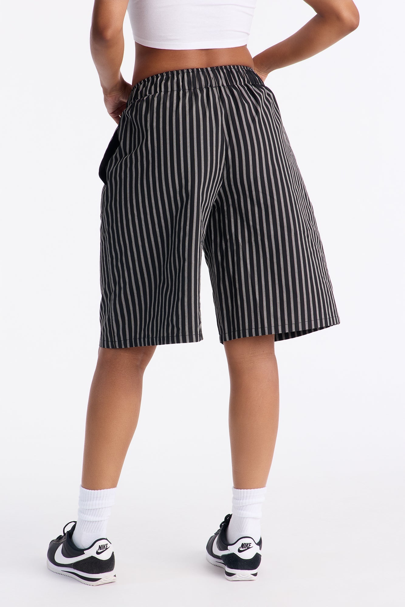 Aurora Striped Boxer Short - Black/White