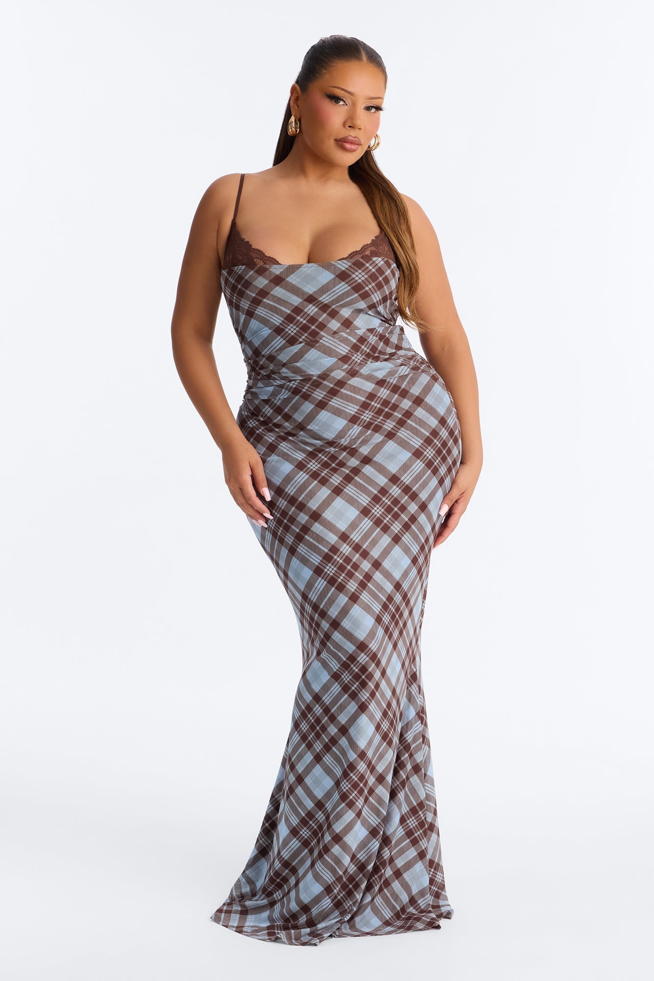 Photo Op Mesh Maxi Dress - Blue/combo