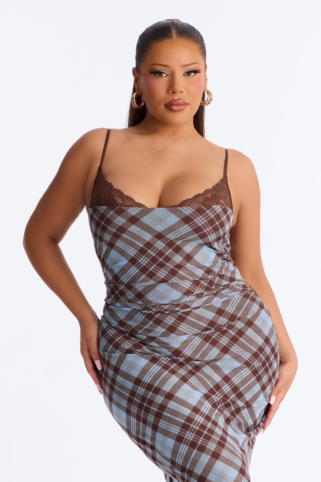 Photo Op Mesh Maxi Dress - Blue/combo