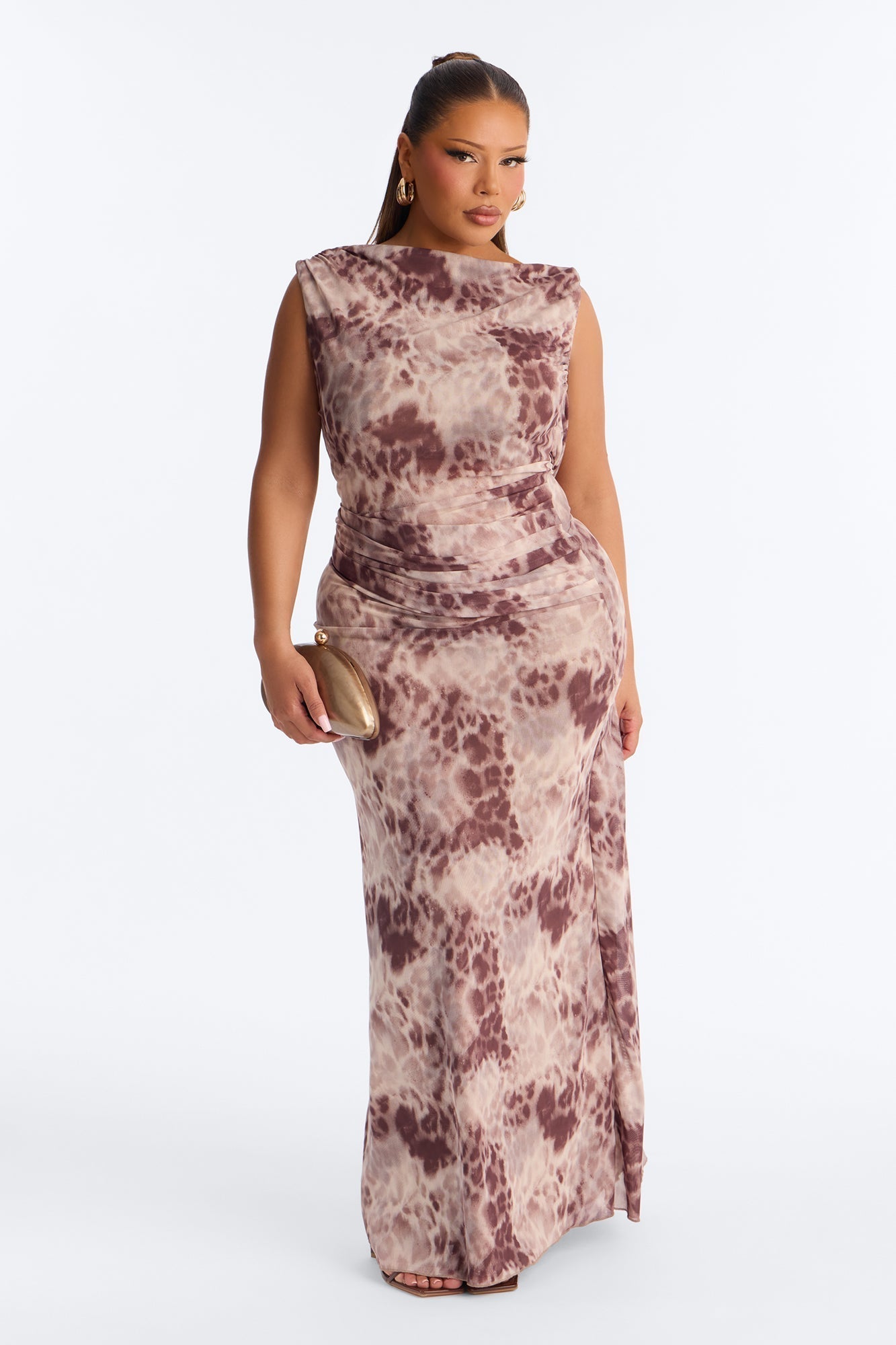 Wild Side Leopard Mesh Maxi Dress - Leopard