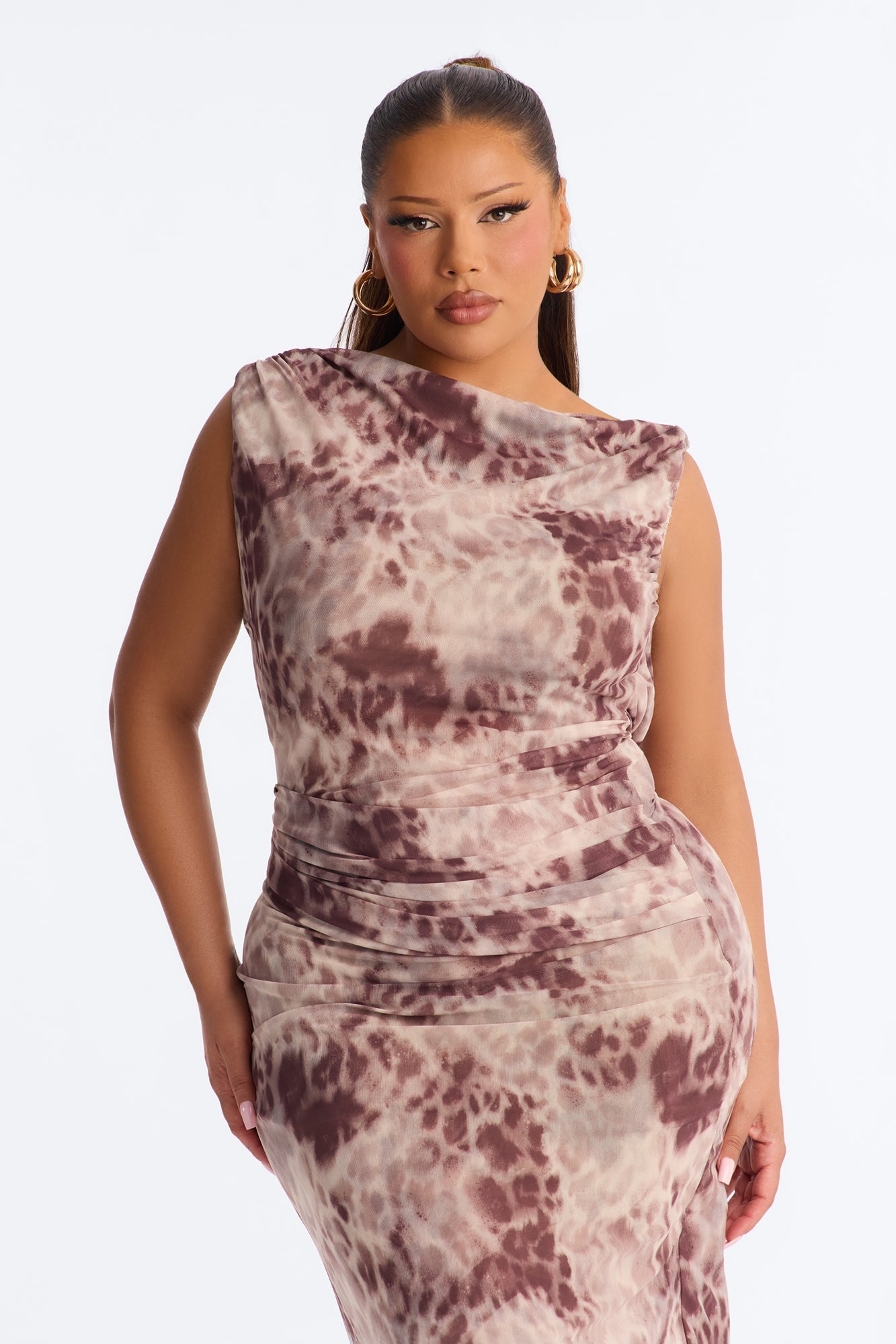 Wild Side Leopard Mesh Maxi Dress - Leopard
