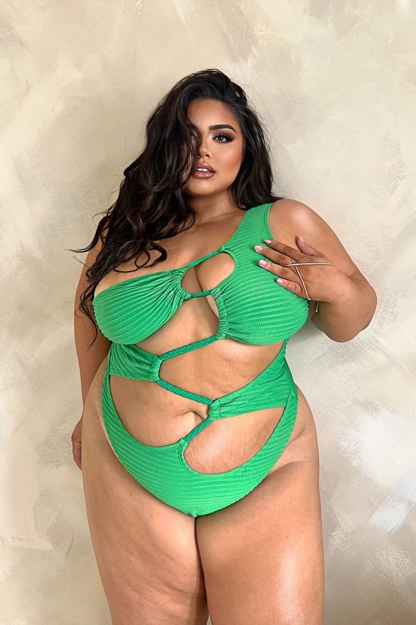 Michelle Cutout 1 Piece Swimsuit - Green