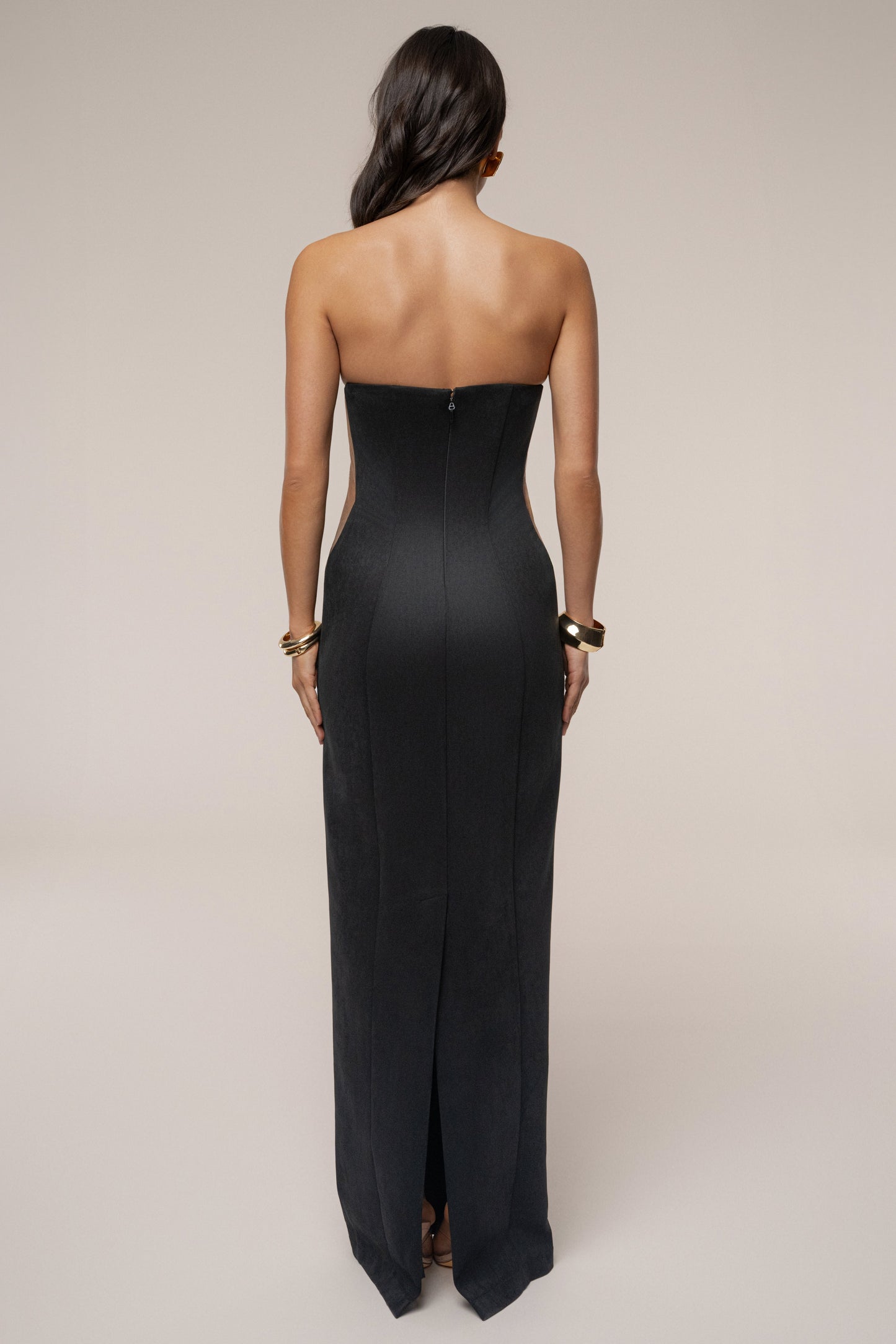 Black Madison Suede Maxi Dress