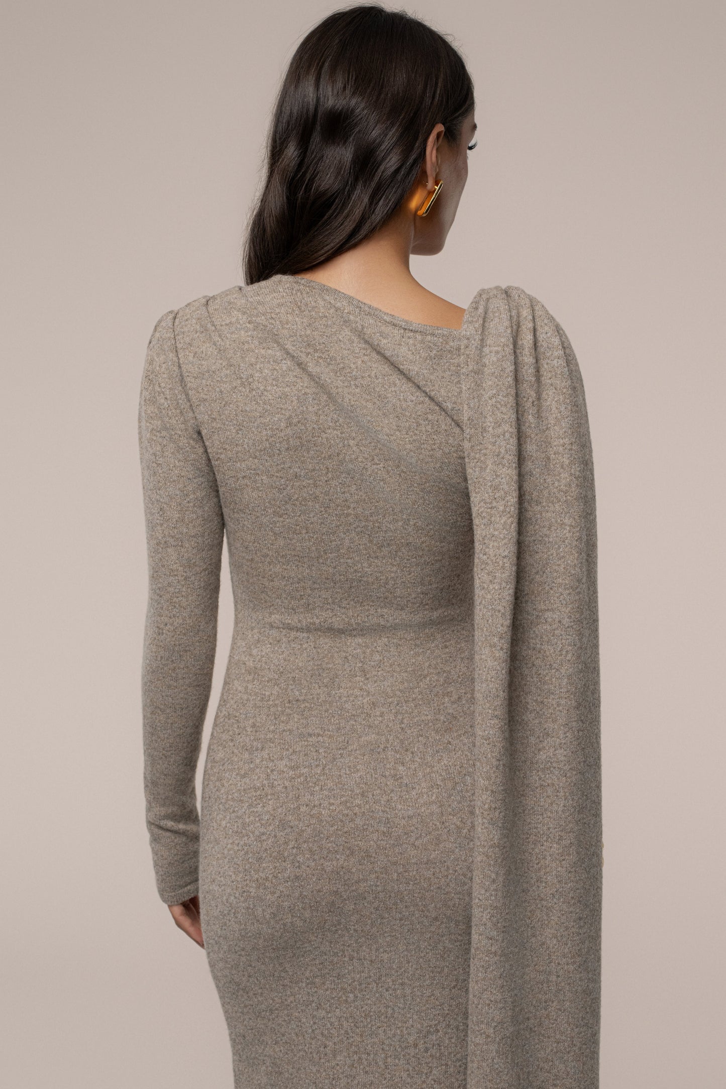 Taupe Aniza Drape Maxi Dress
