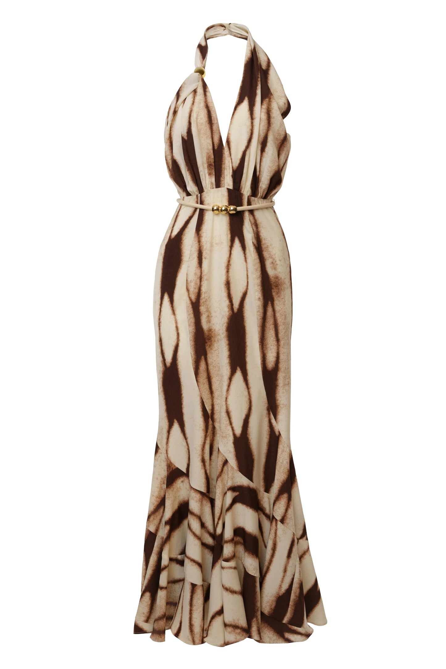 Ivory Desert Glow Flared Maxi Dress