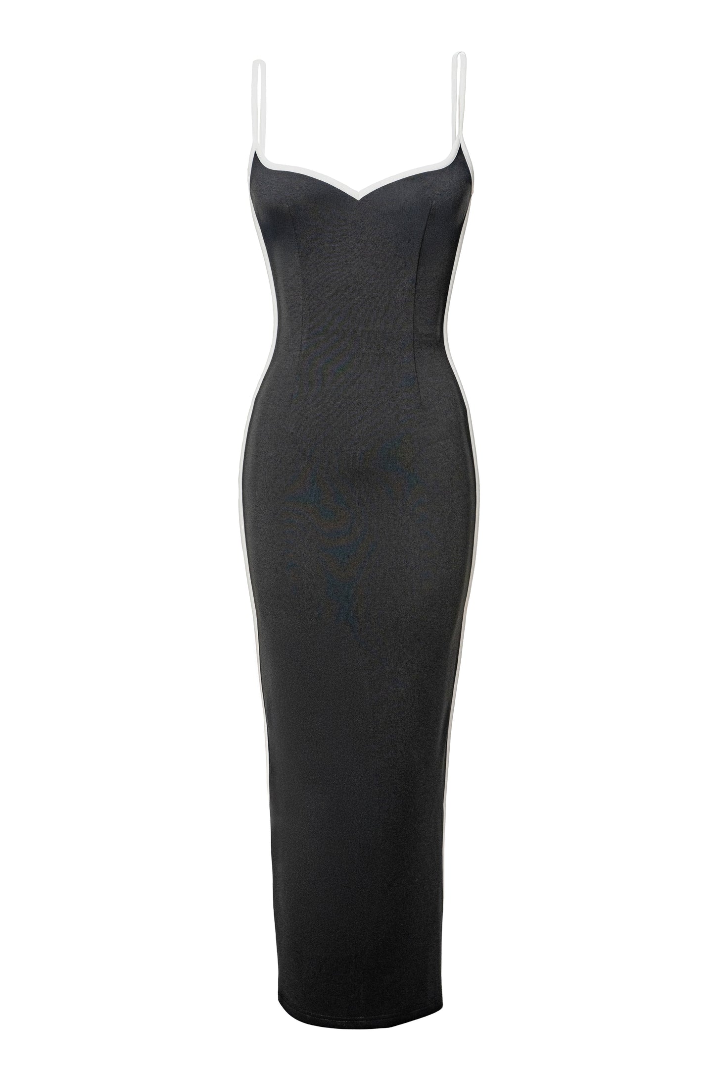 Black Jordin Contrast Midi Dress