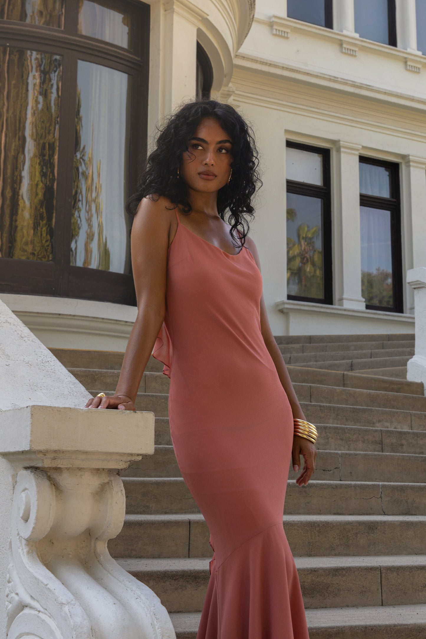 Peach  Midnight Romance Maxi Dress