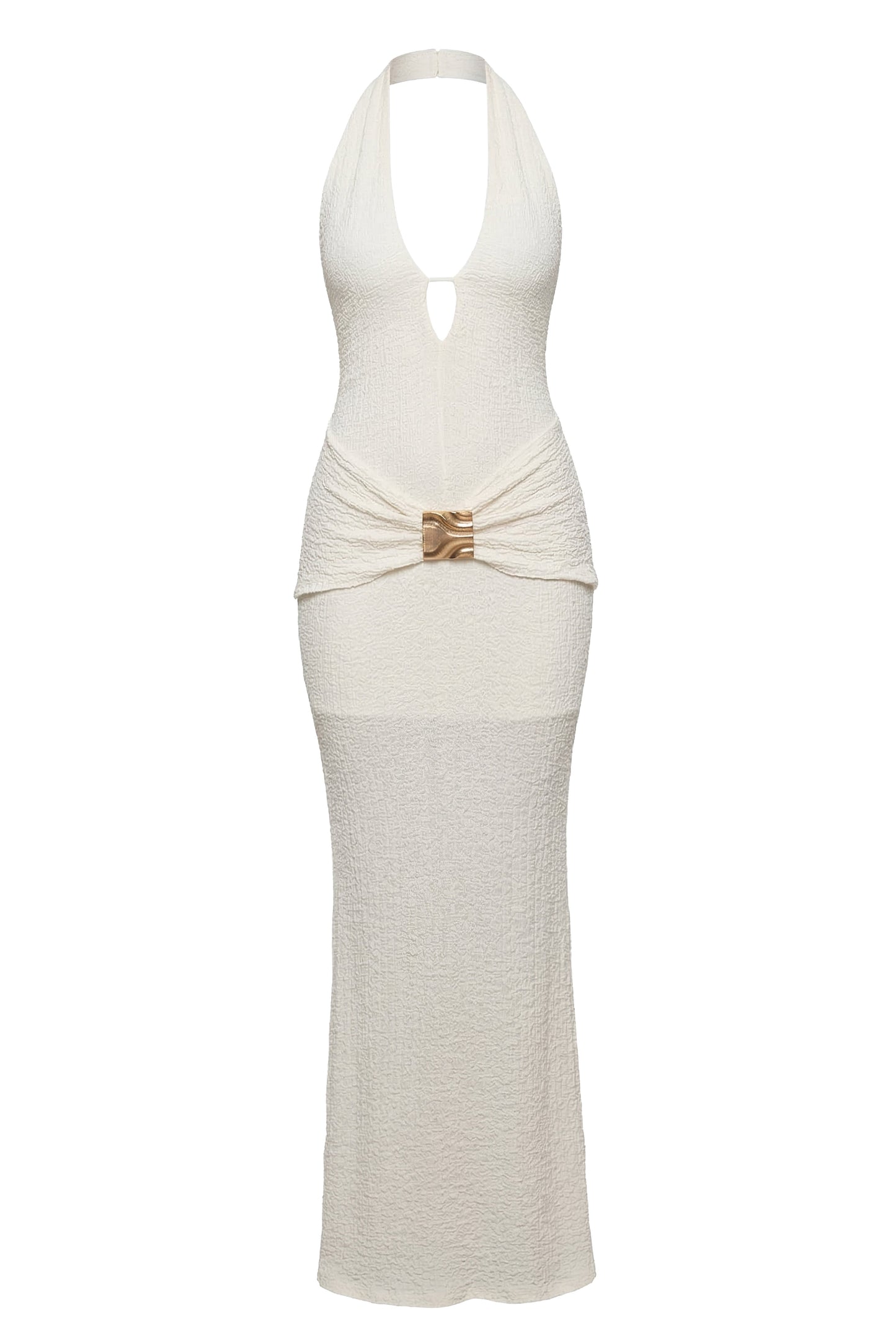 Ivory Sunset Dream Halter Maxi Dress