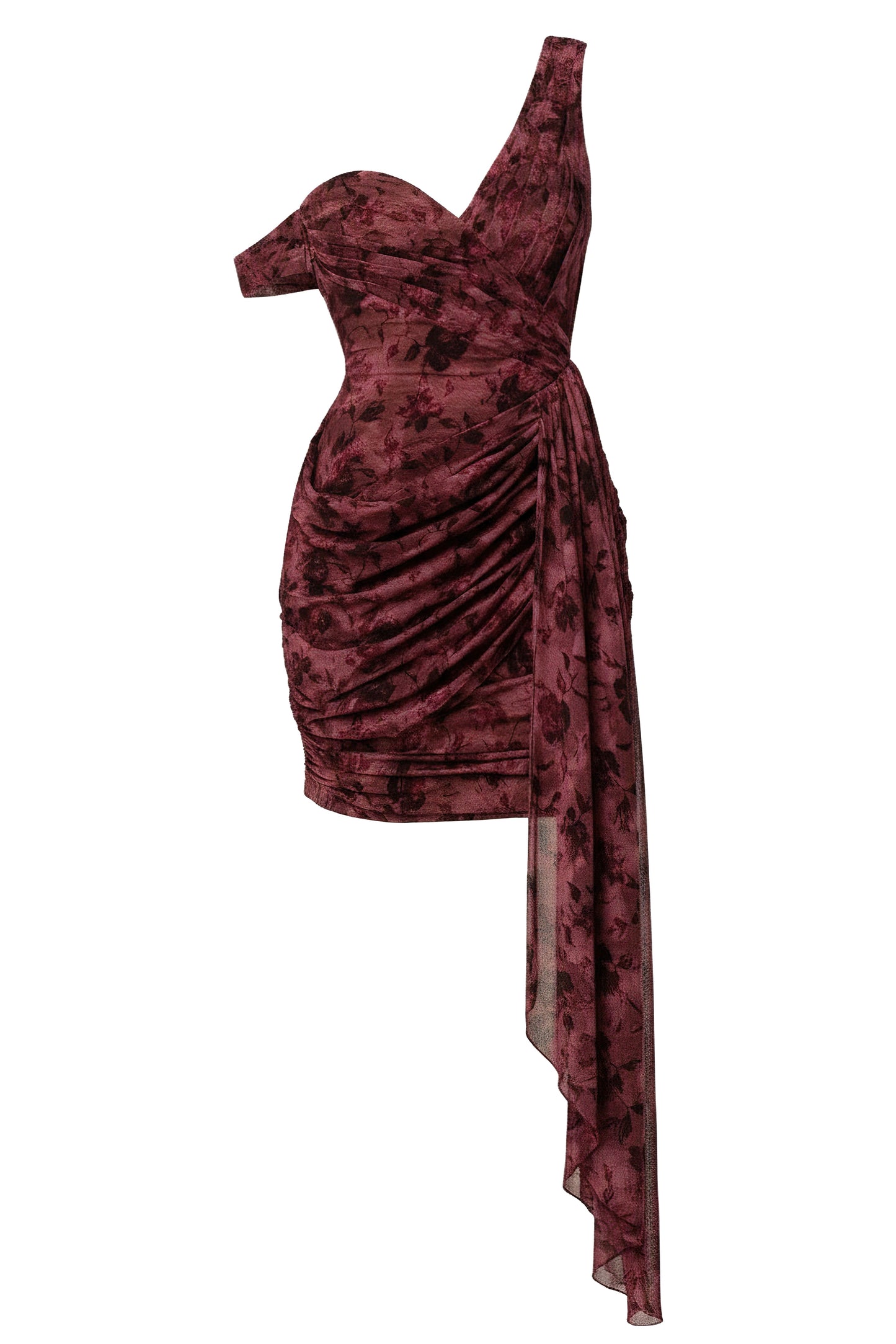 Red Soirée Drape Mini Dress