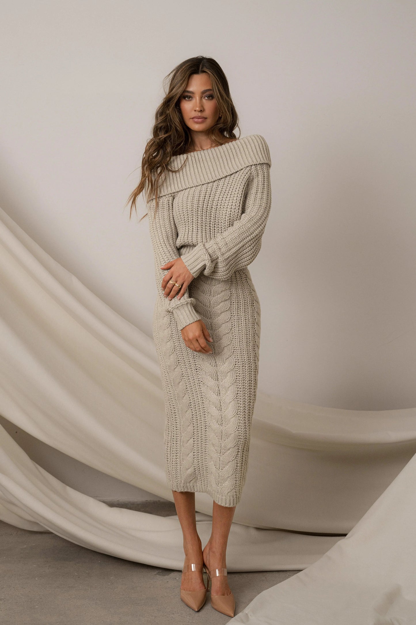 Stone Monette Cable Knit Dress