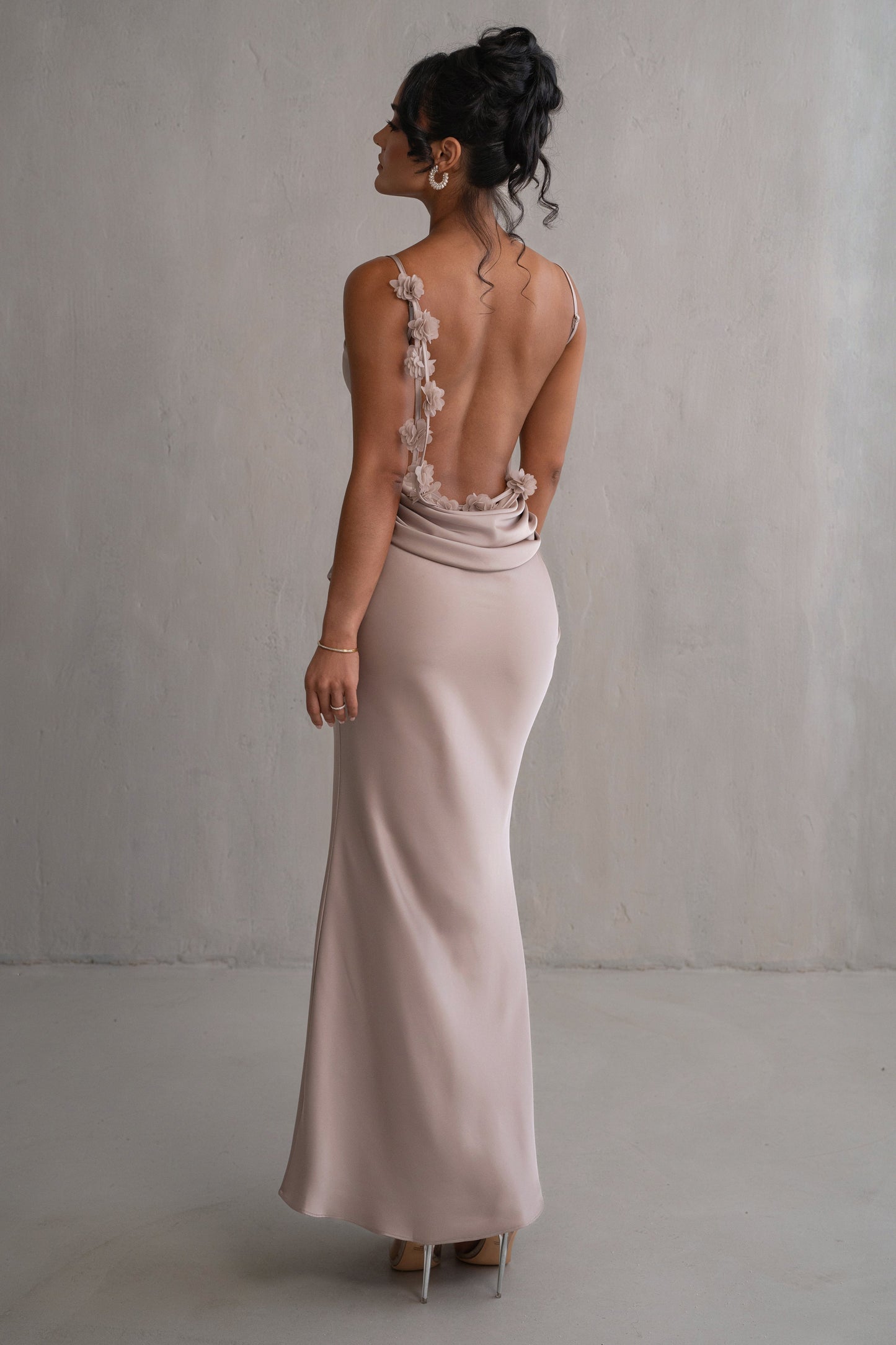 Bronze Down The Aisle Satin Gown
