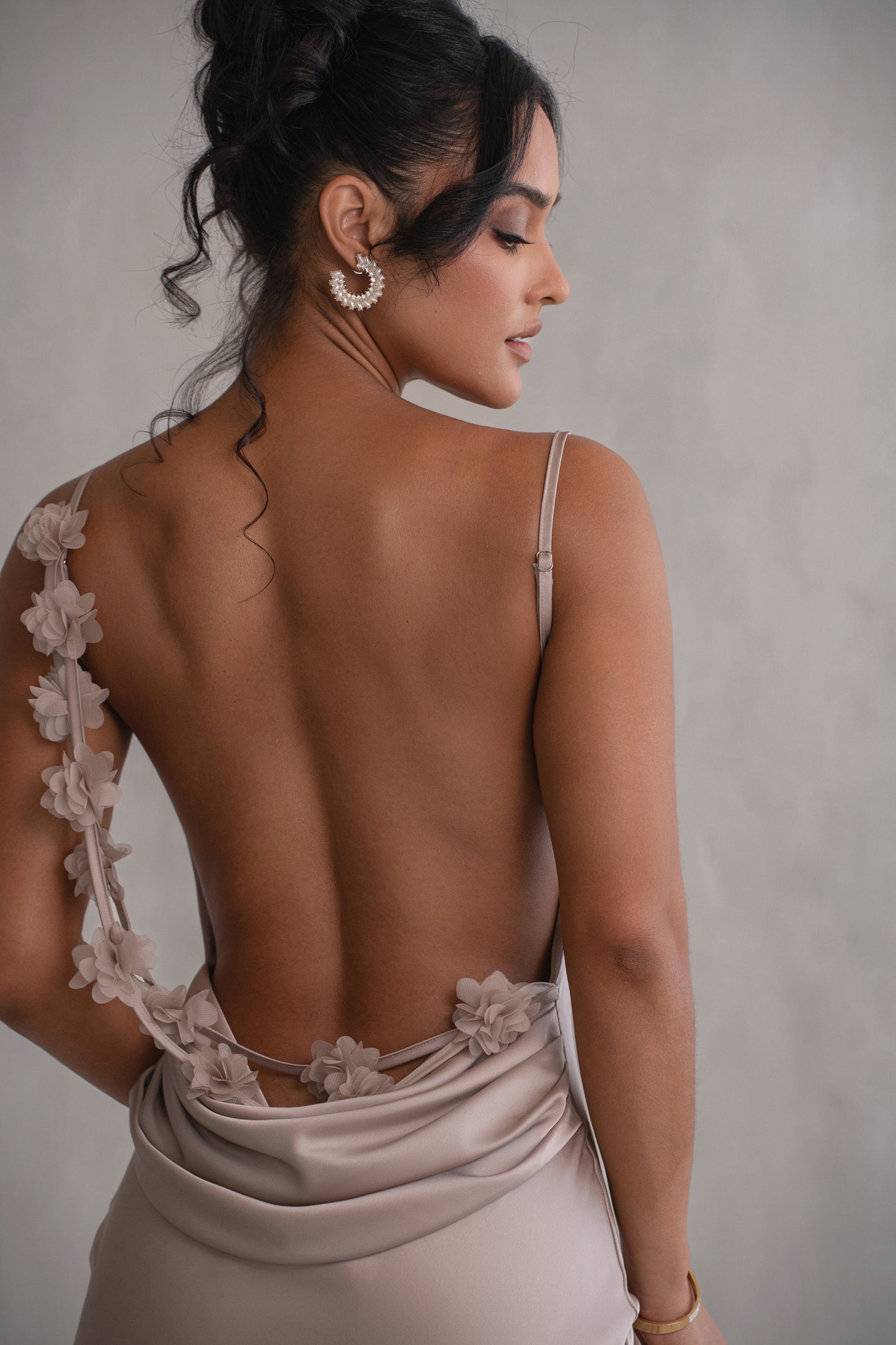 Bronze Down The Aisle Satin Gown