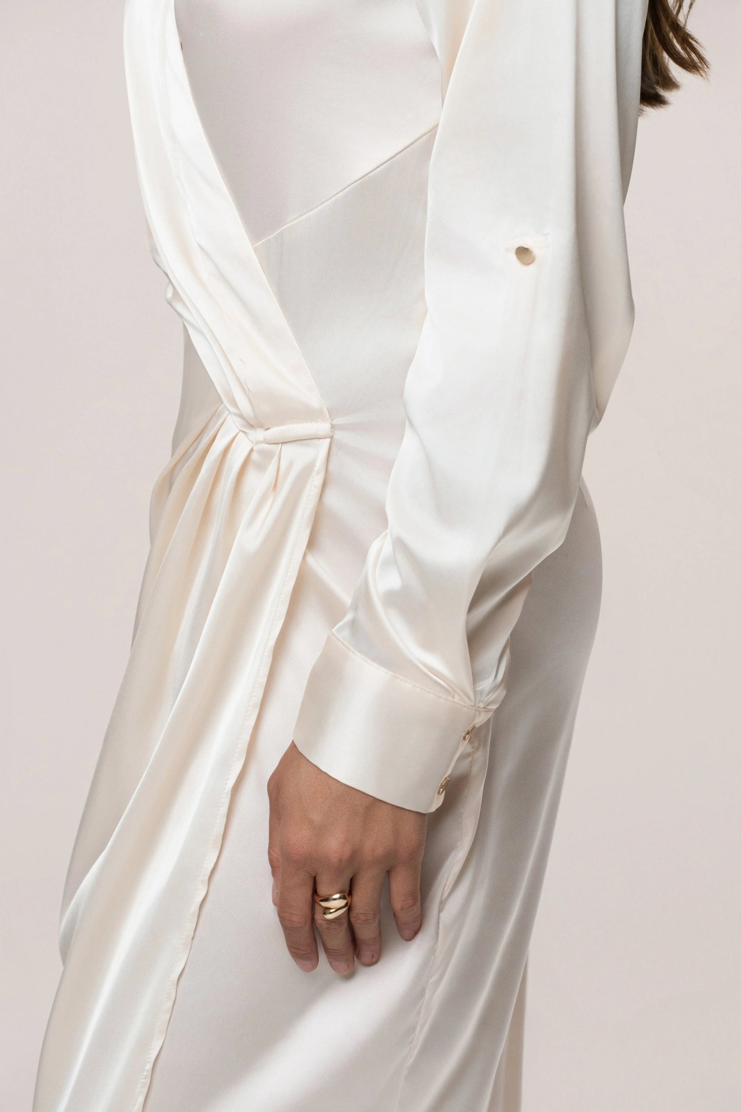 White Arabella Satin Maxi Dress