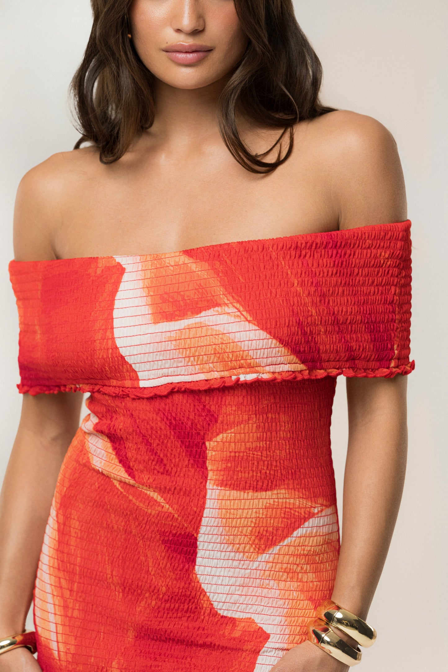 Sunset Red Garden Bliss Mini Dress