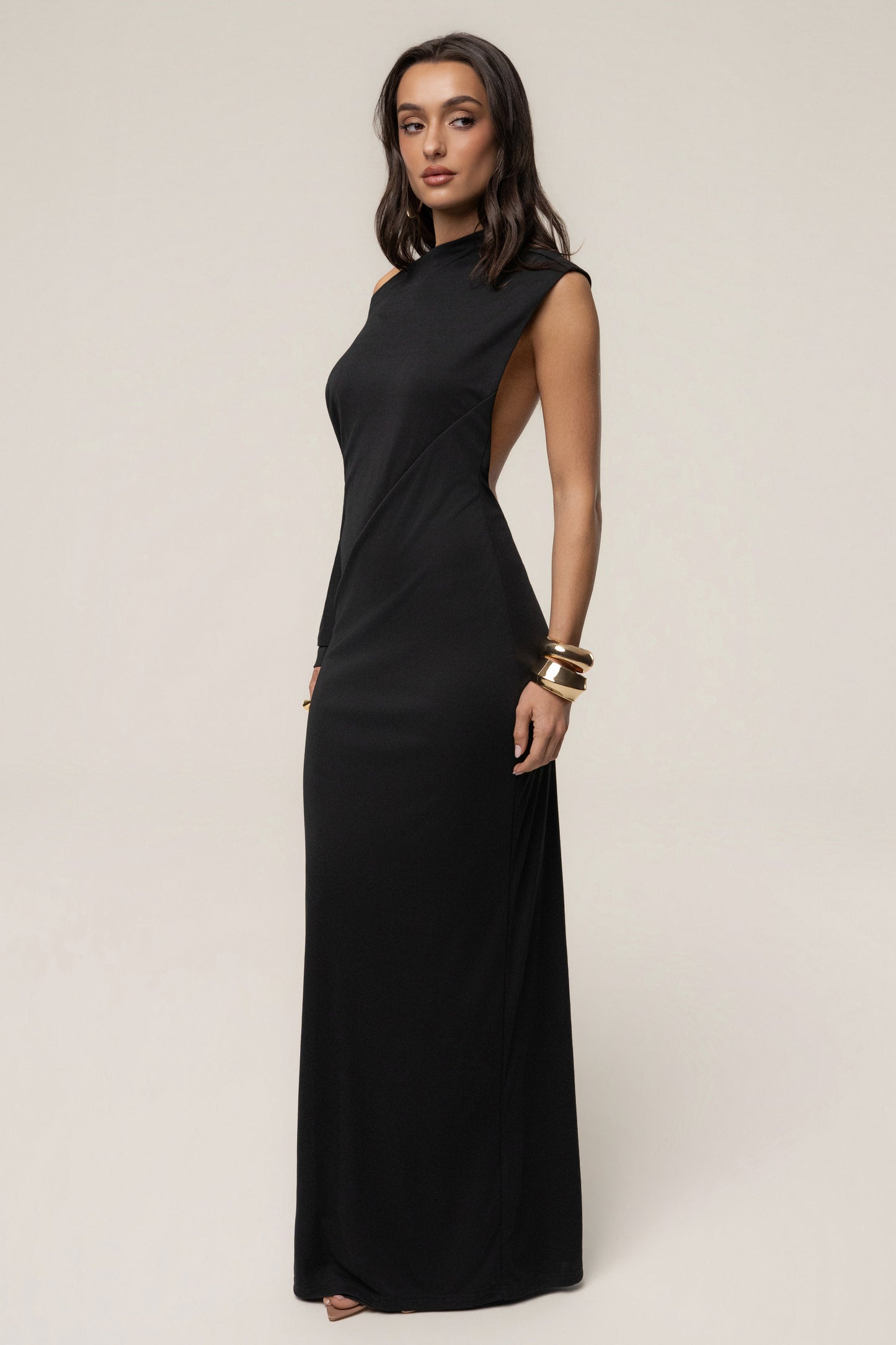 Black Winter Jewel Maxi Dress