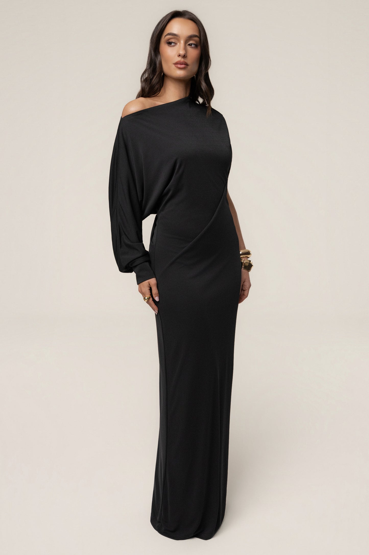 Black Winter Jewel Maxi Dress