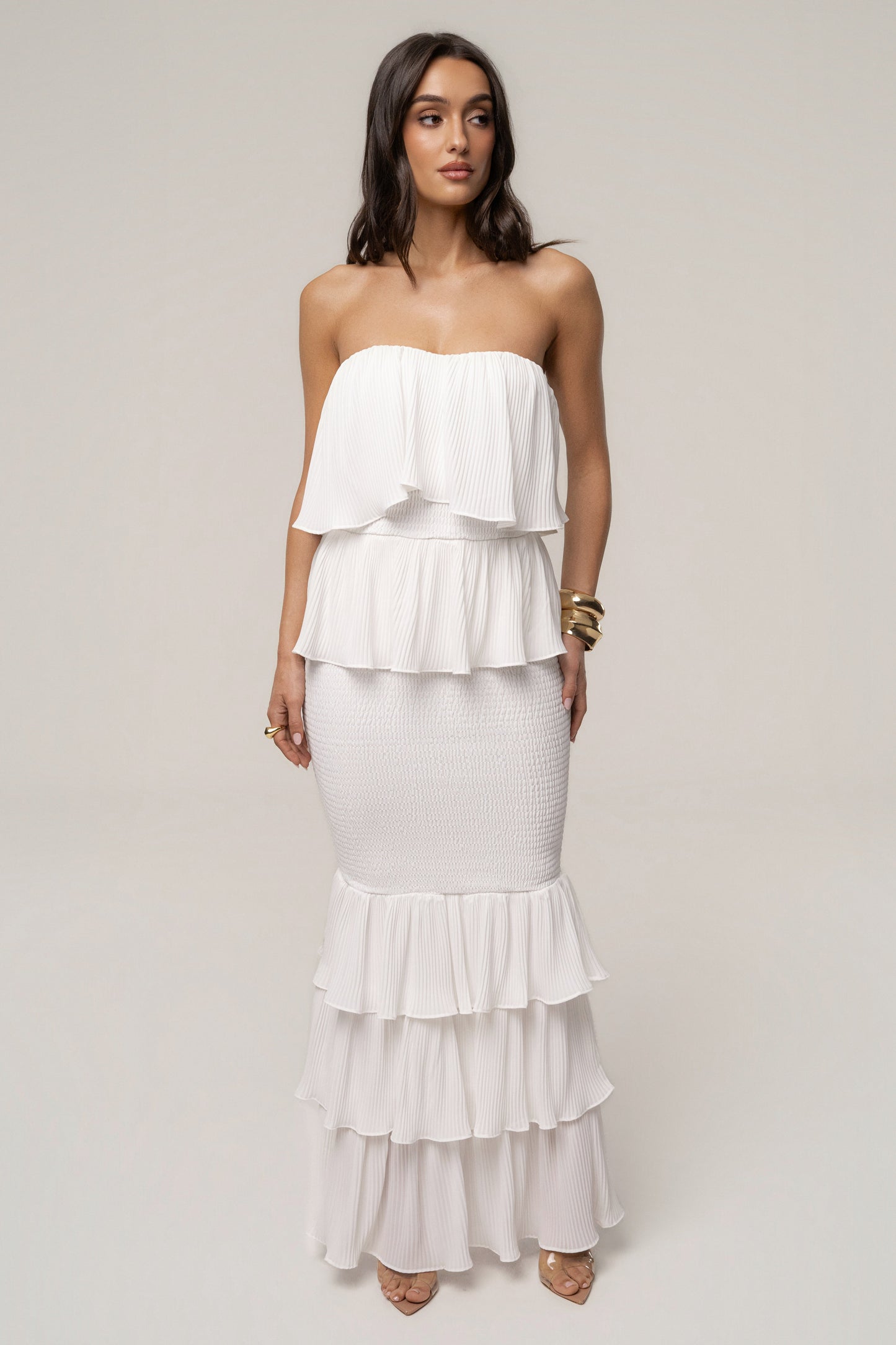 Ivory Casa Blanca Ruffle Dress