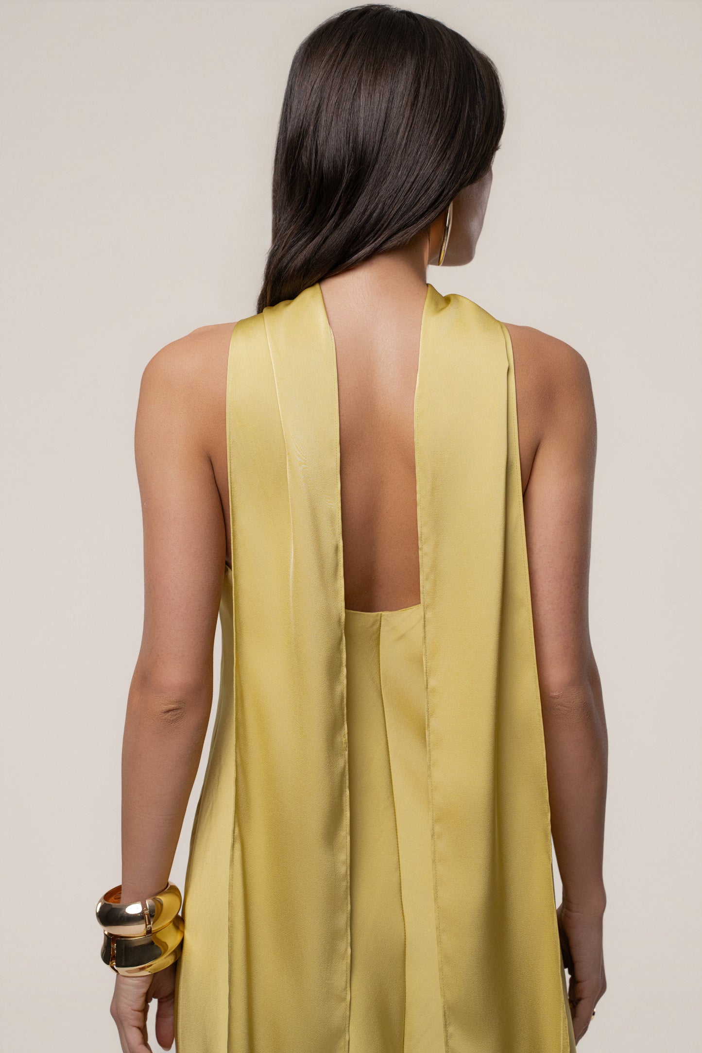 Yellow Jasmine Drape Mini Dress