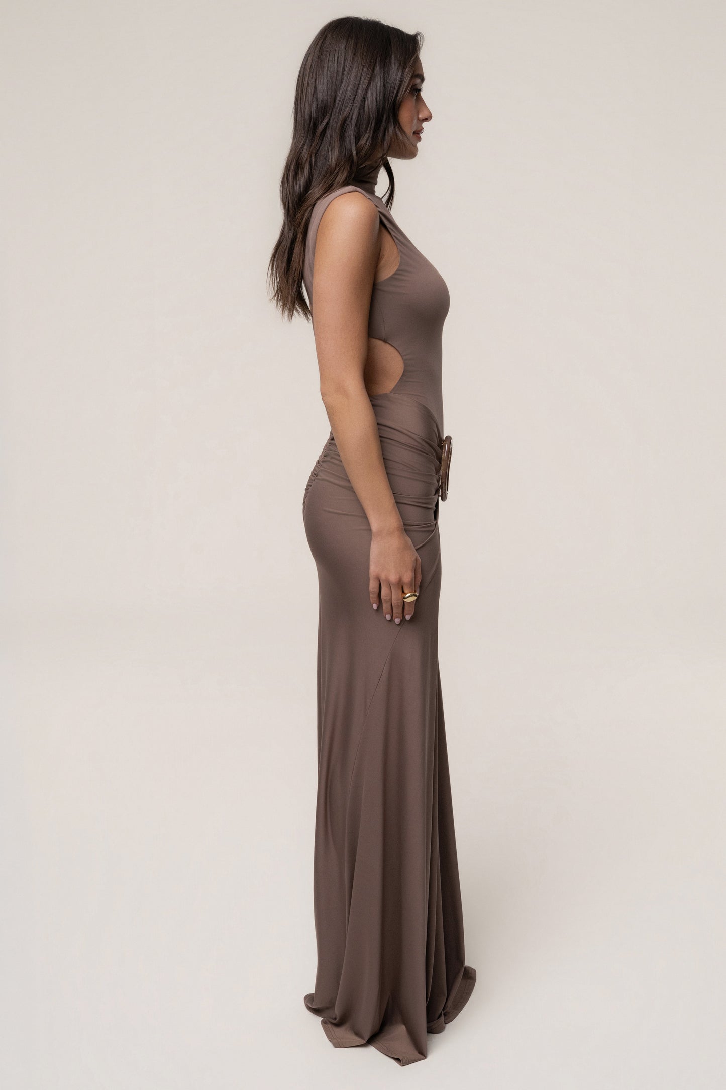 Mocha Kora Sleeveless Maxi Dress