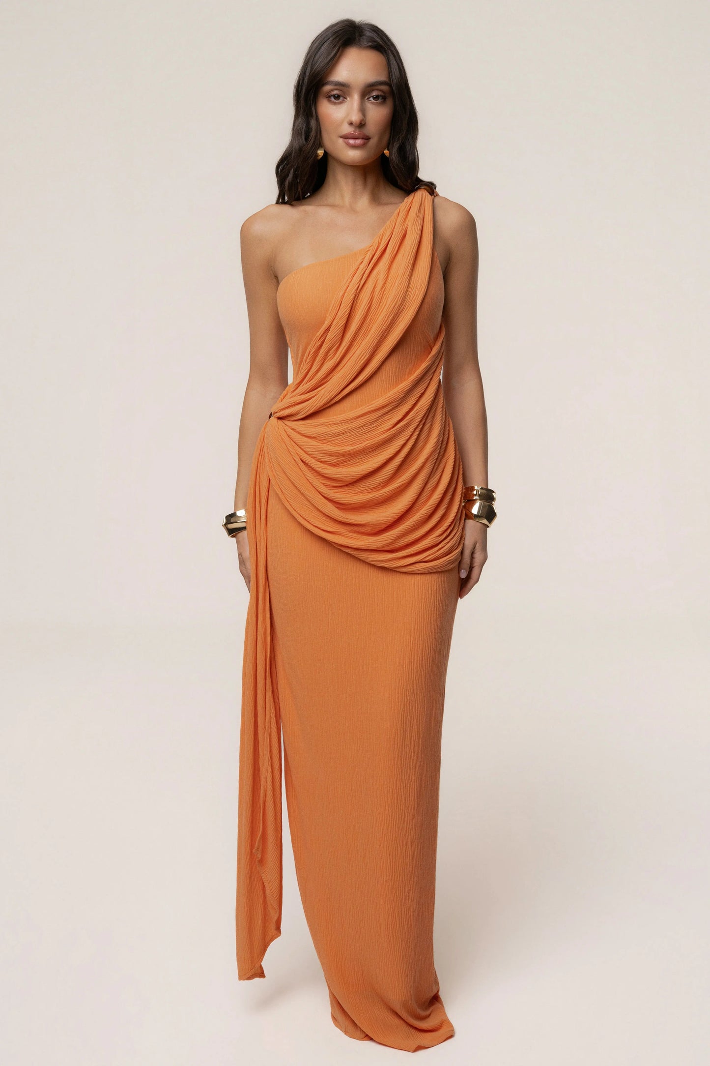 Coral Rich Mocha Wrap Dress
