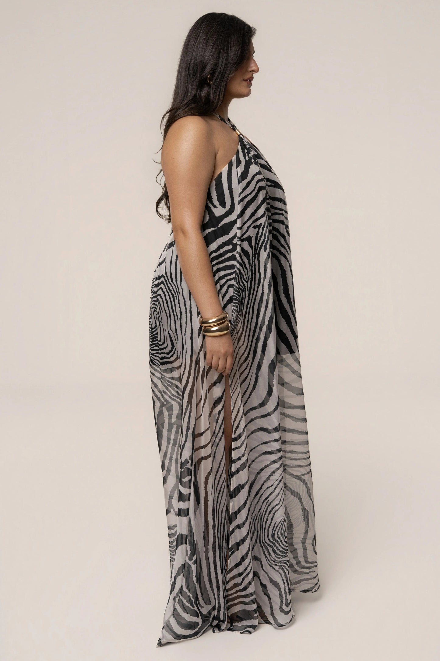 PRE-ORDER Zebra Print Jolene Halter Dress