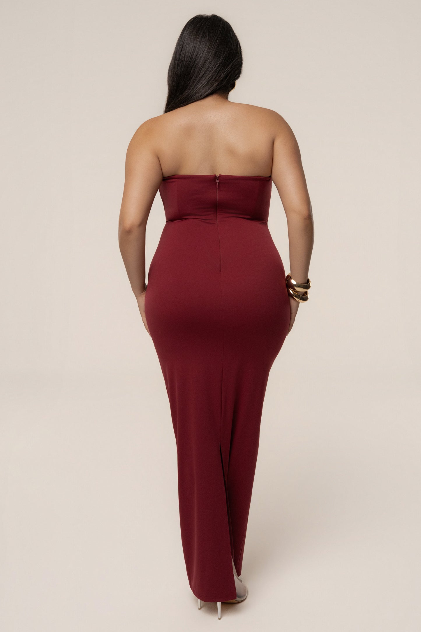 Burgundy Midnight Illusion Maxi Gown