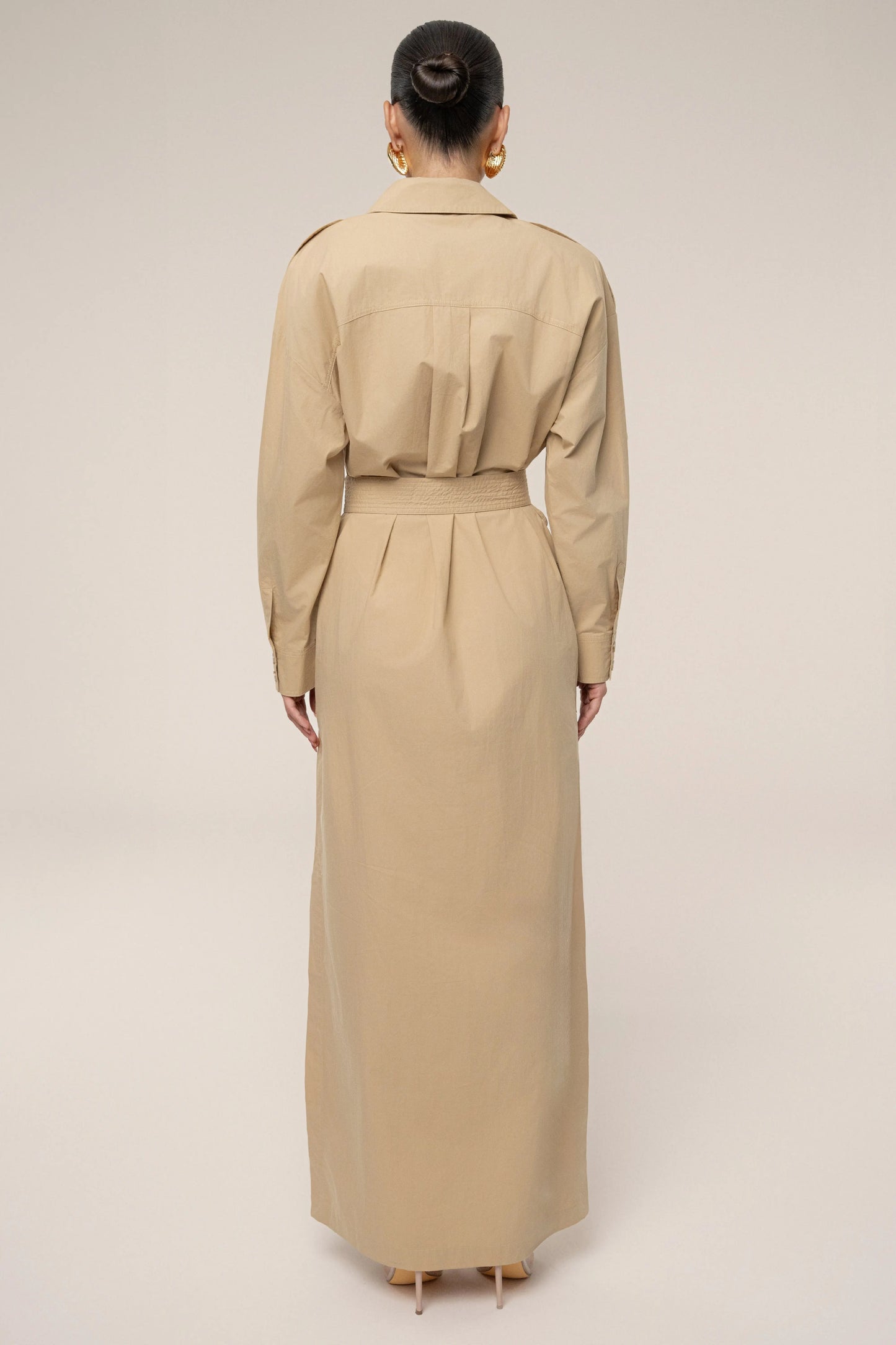 Khaki Harbor Shore Belted Maxi Dress