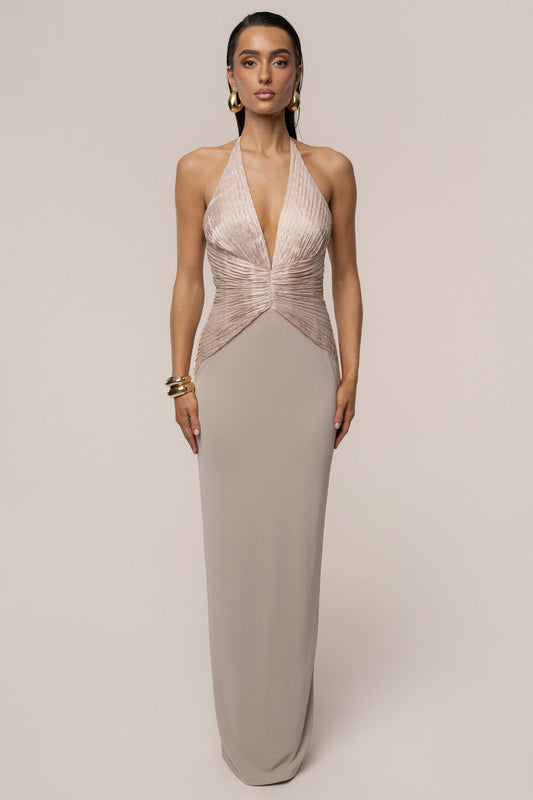 Champagne Enchanted Nights Maxi Dress