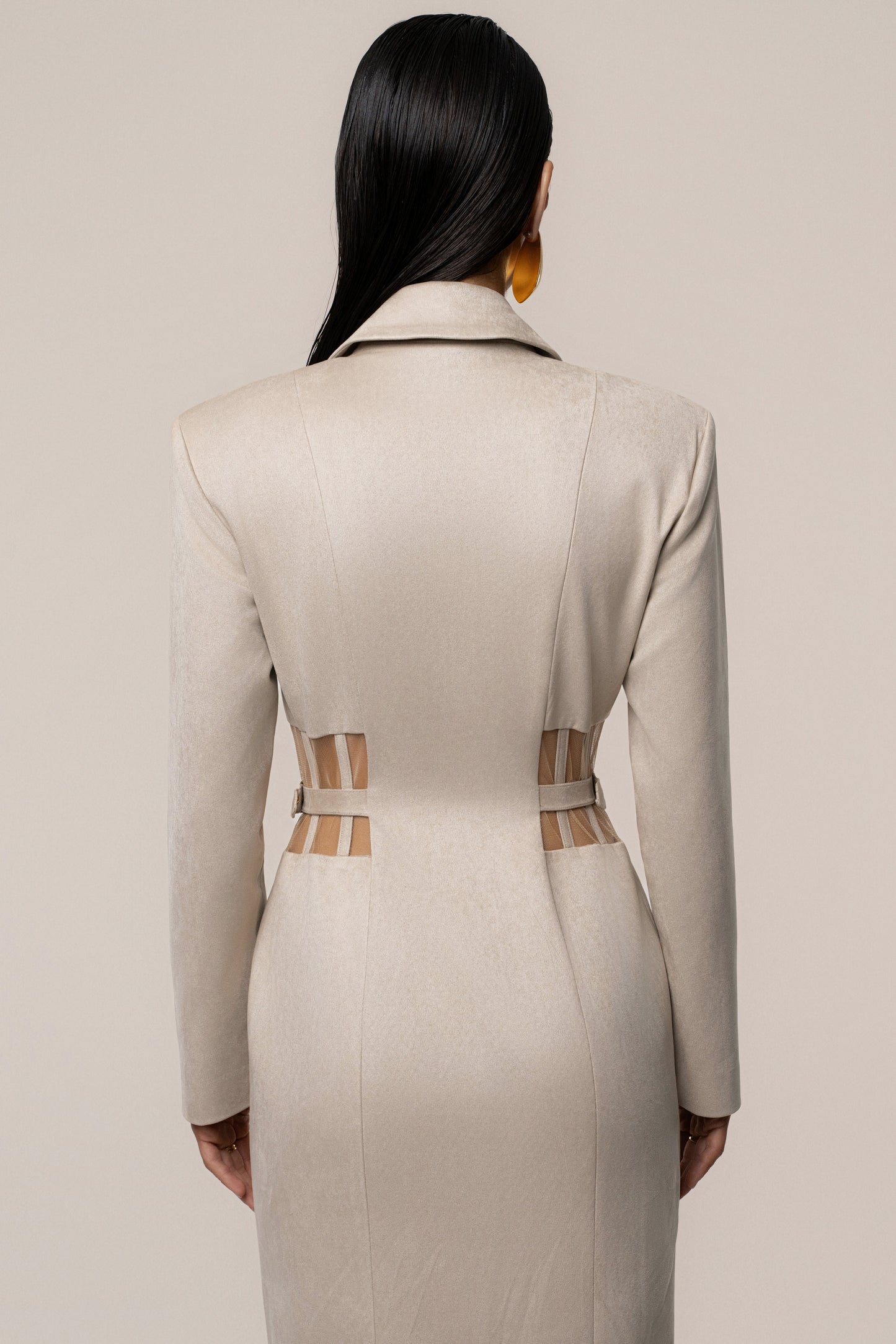Stone Toffee Haze Suede Dress