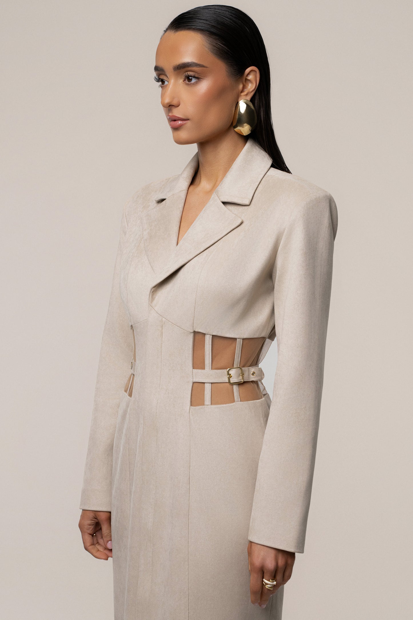 Stone Toffee Haze Suede Dress