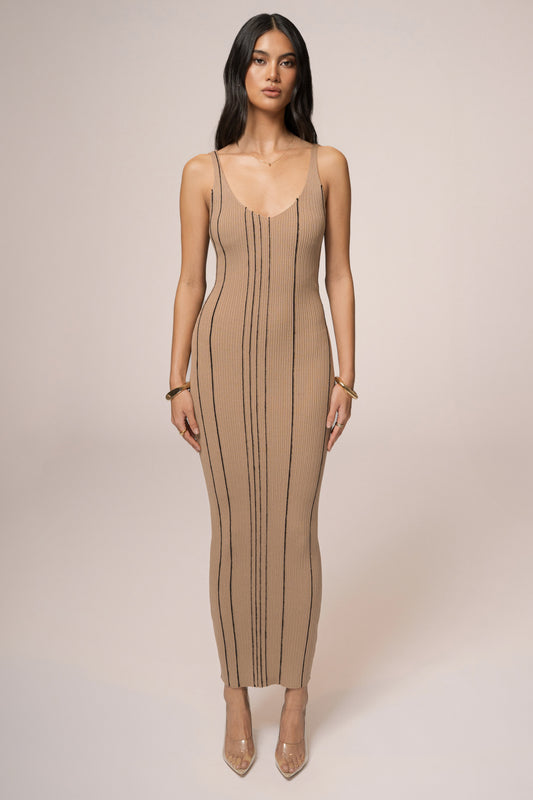 Taupe Sammi Seamed Maxi Dress