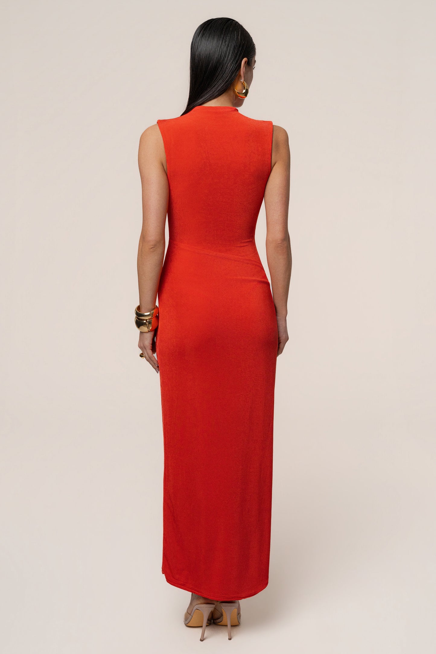 Orange Aubree Midi Dress