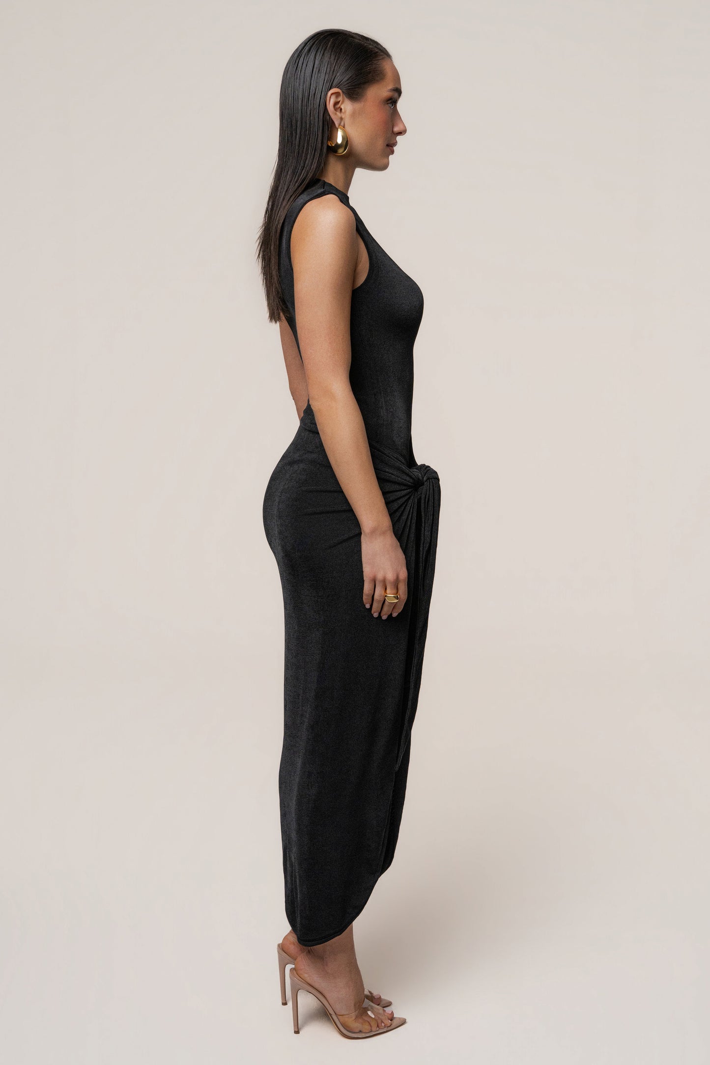Black Aubree Midi Dress