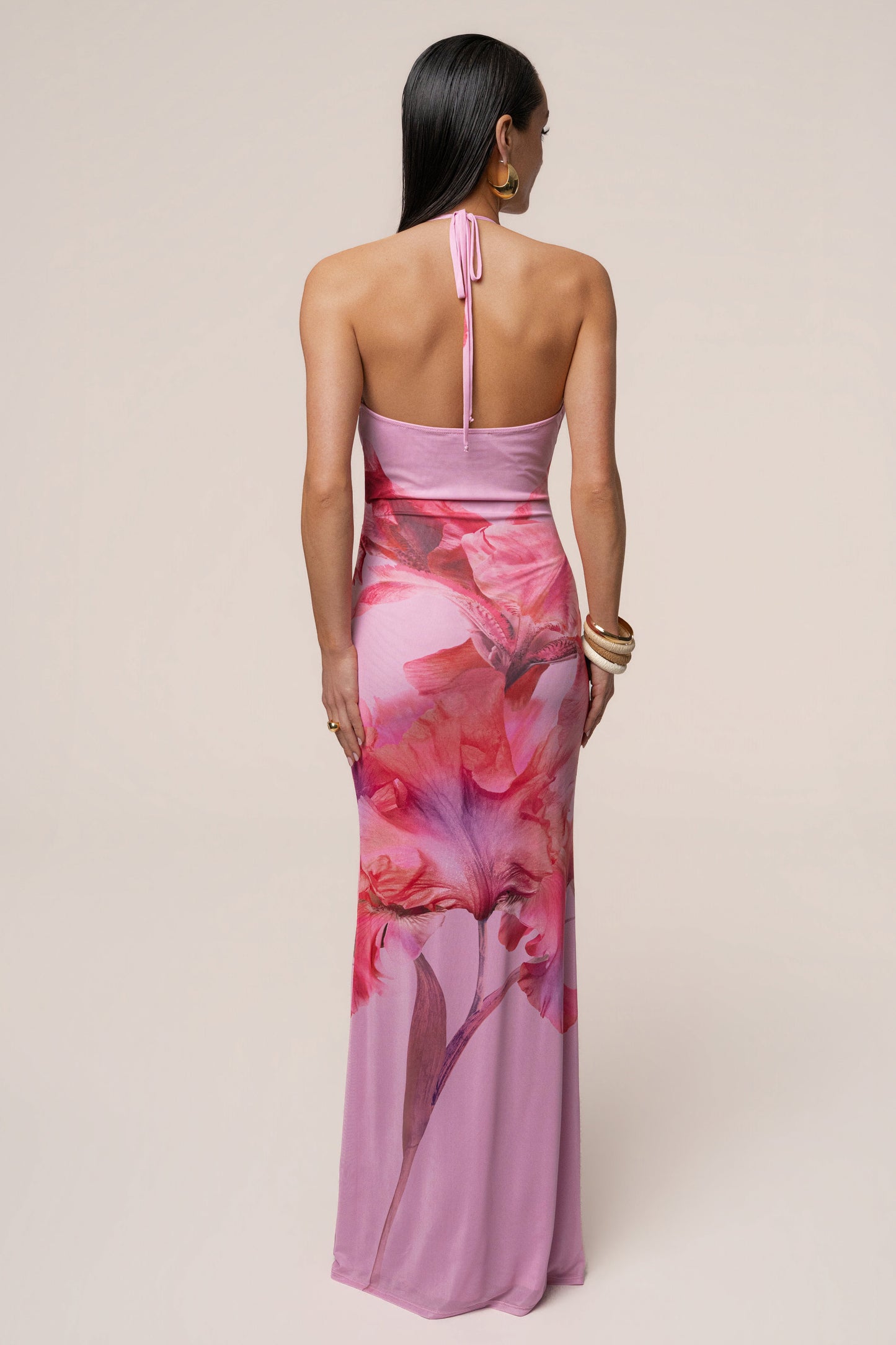 Pink Floral Coastal Bloom Maxi Dress