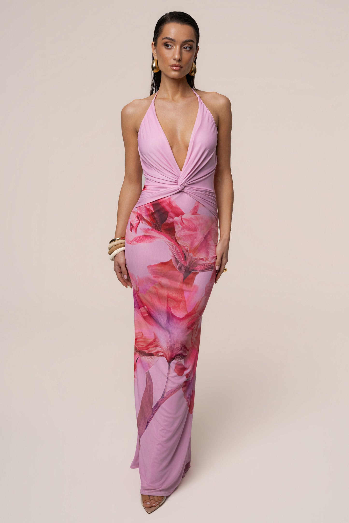 Pink Floral Coastal Bloom Maxi Dress