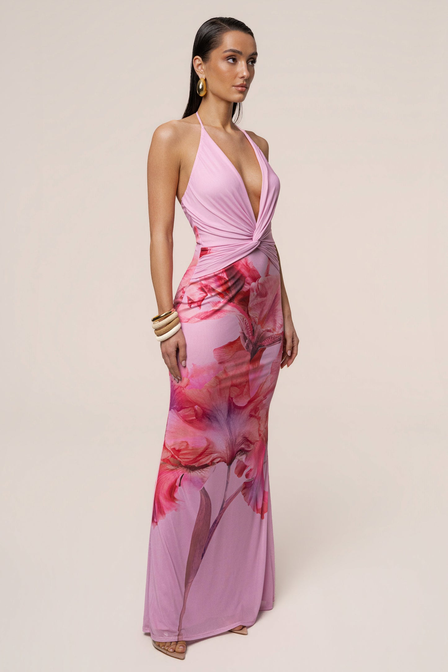 Pink Floral Coastal Bloom Maxi Dress