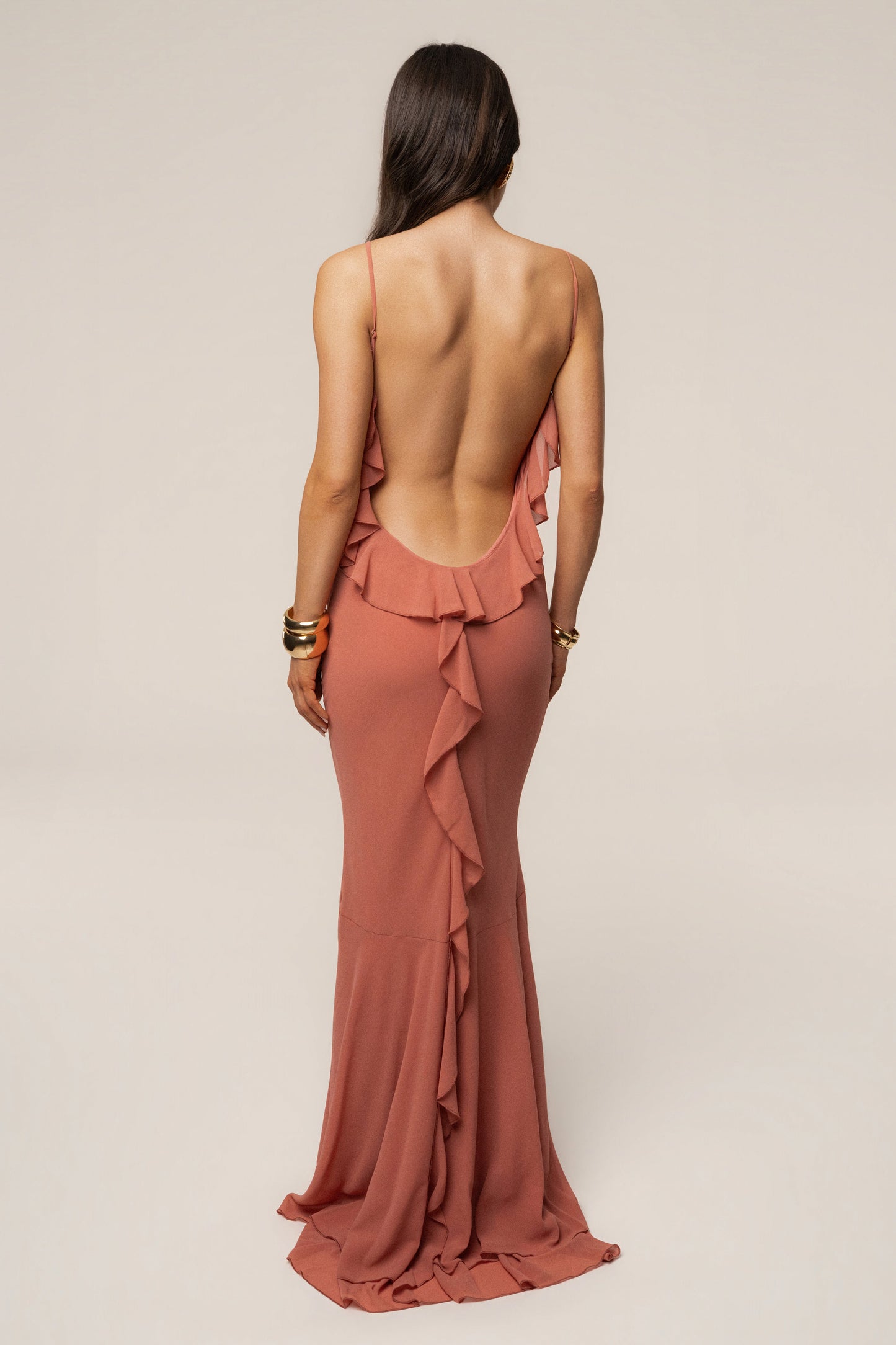 Peach  Midnight Romance Maxi Dress