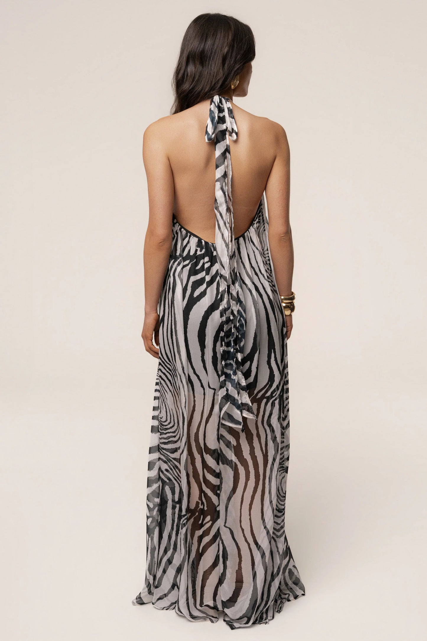 PRE-ORDER Zebra Print Jolene Halter Dress