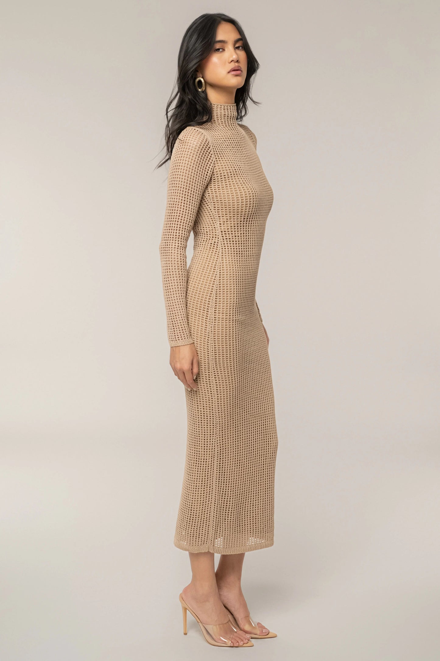 Beige Rosabelle Knit Maxi Dress