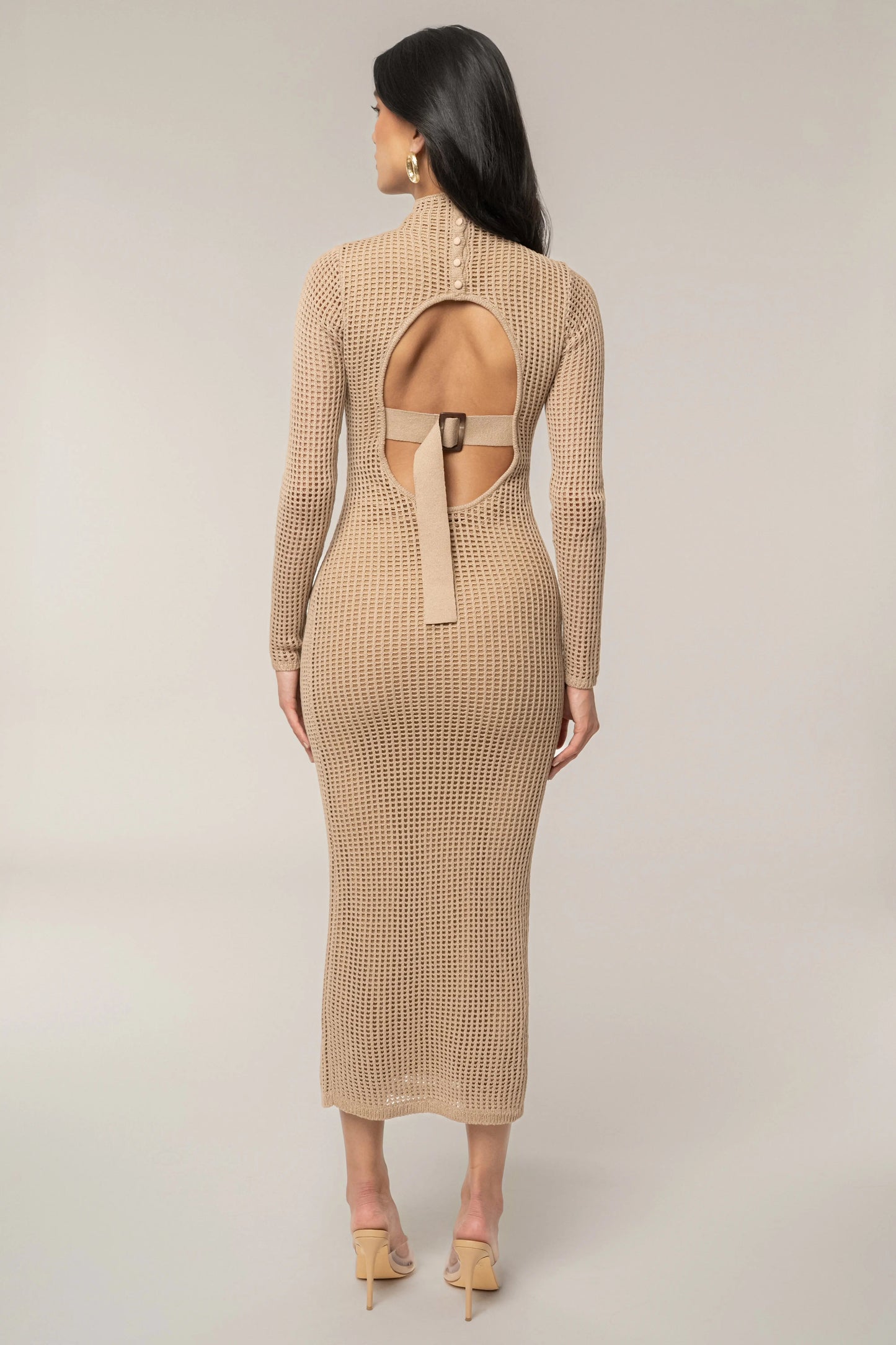 Beige Rosabelle Knit Maxi Dress