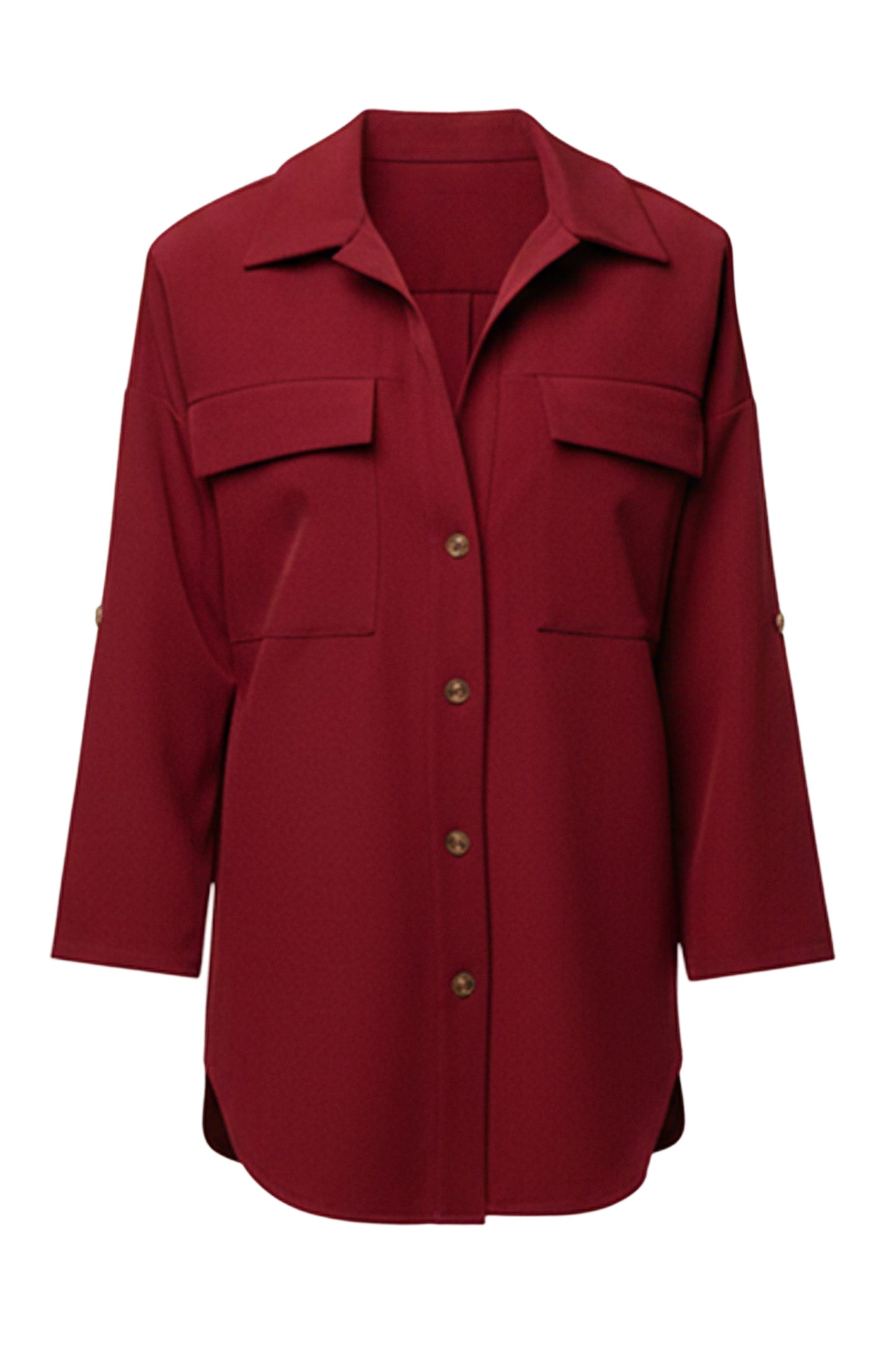 Burgundy Downtime Collared Shirt Dress