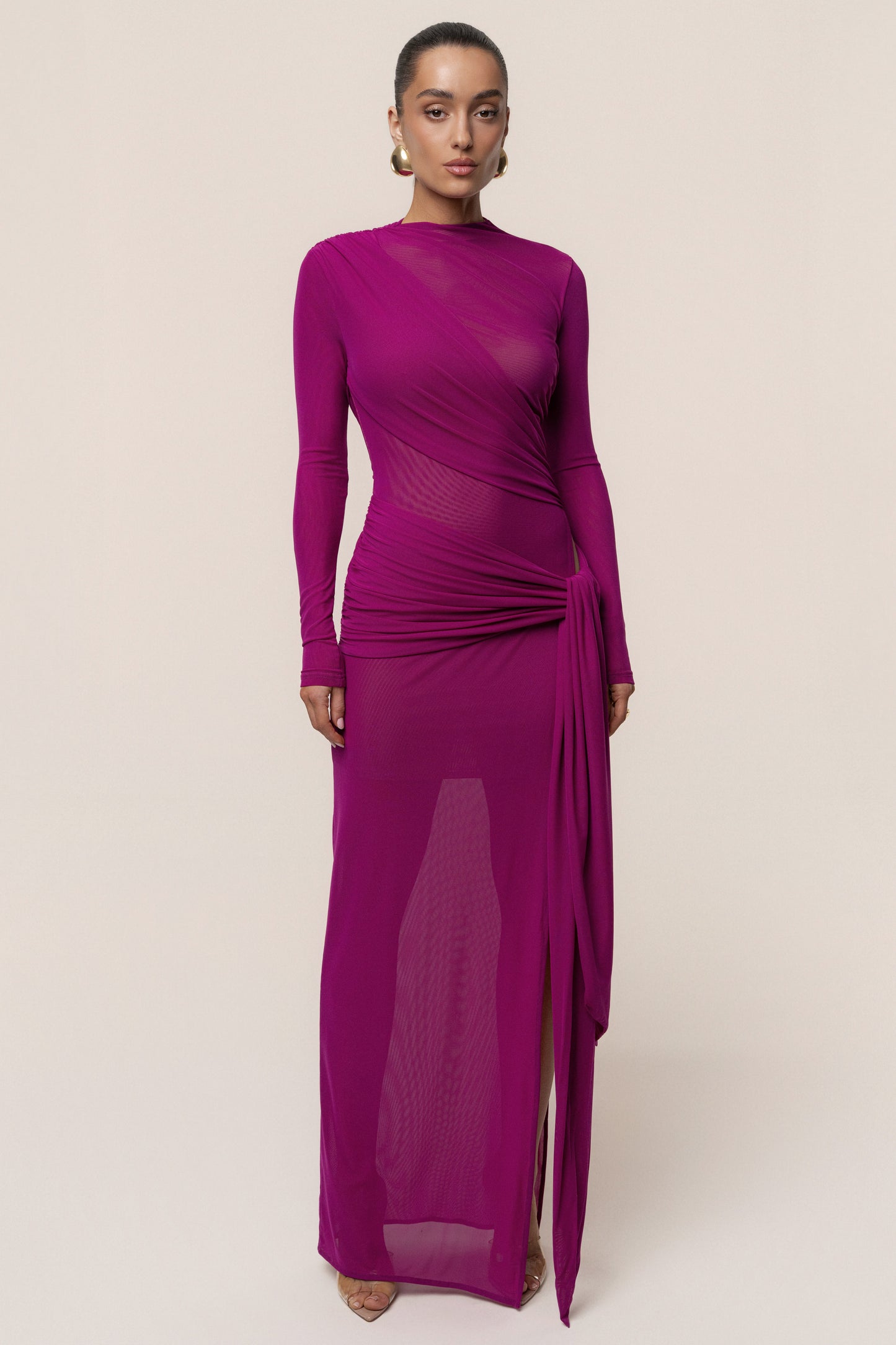 Purple Heatwave Mesh Maxi Dress