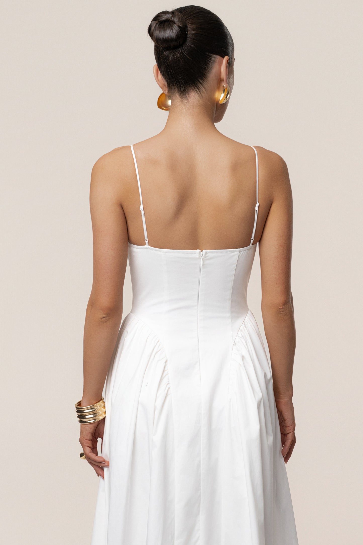 White Sculpted Grace Maxi Dress