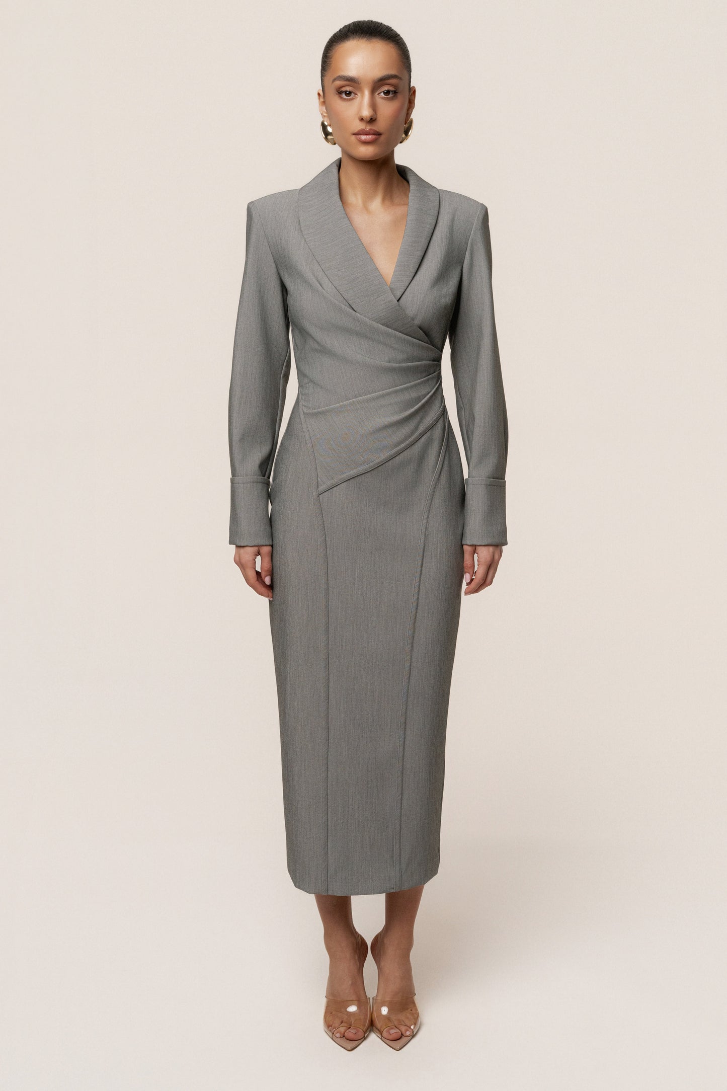 Grey Manifest Blazer Midi Dress