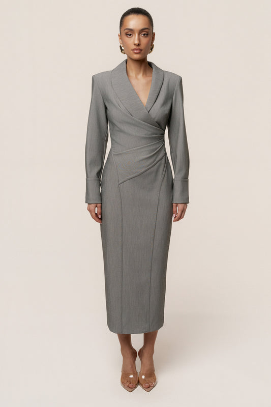 Grey Manifest Blazer Midi Dress