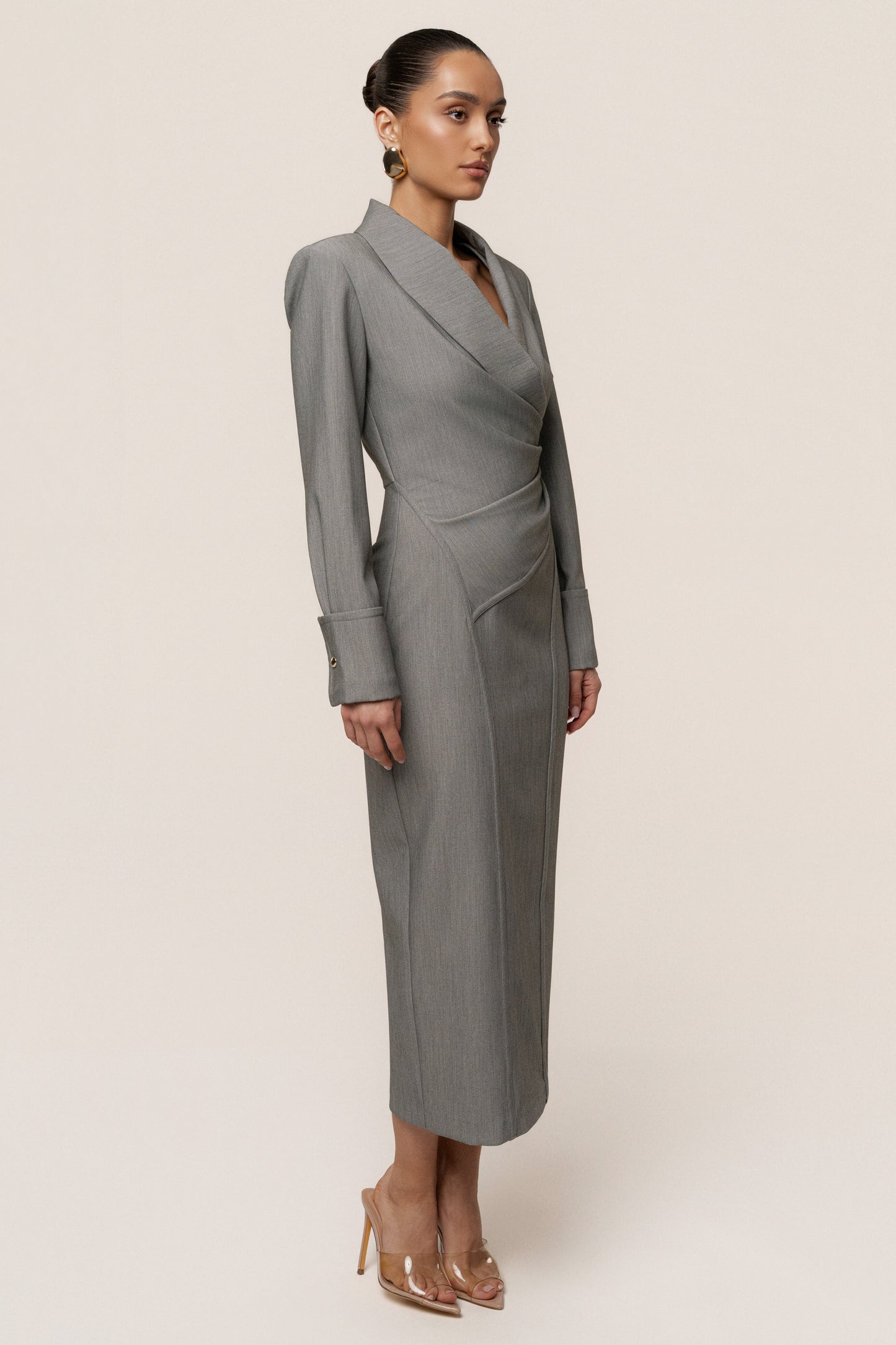 Grey Manifest Blazer Midi Dress