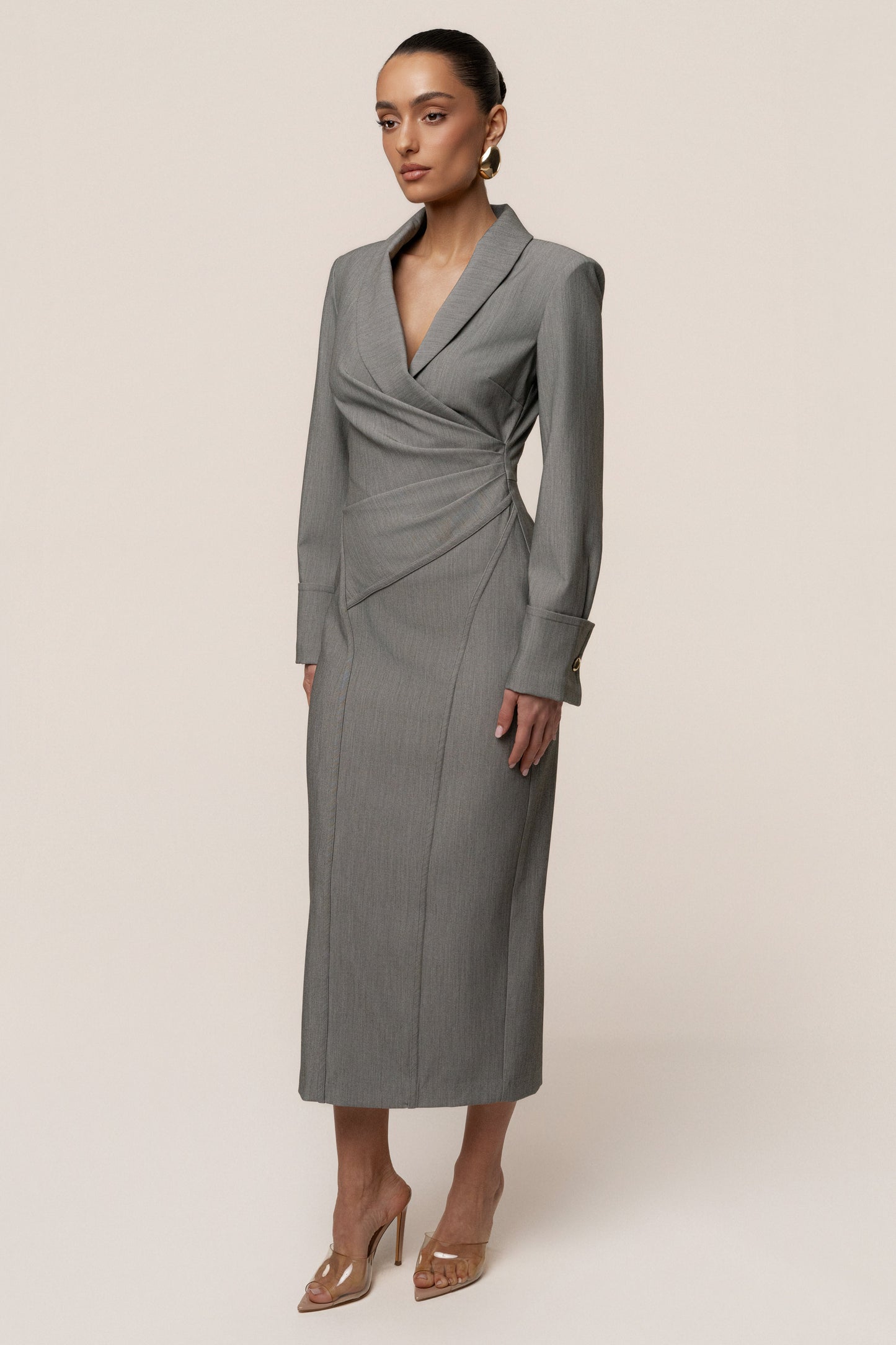 Grey Manifest Blazer Midi Dress