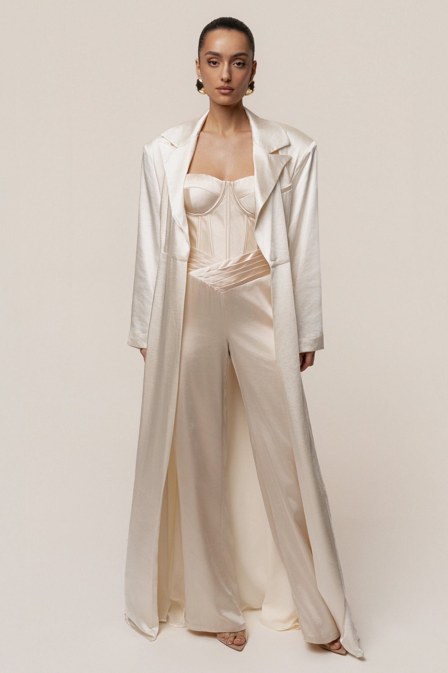 Ivory Satin Embrace Maxi Dress