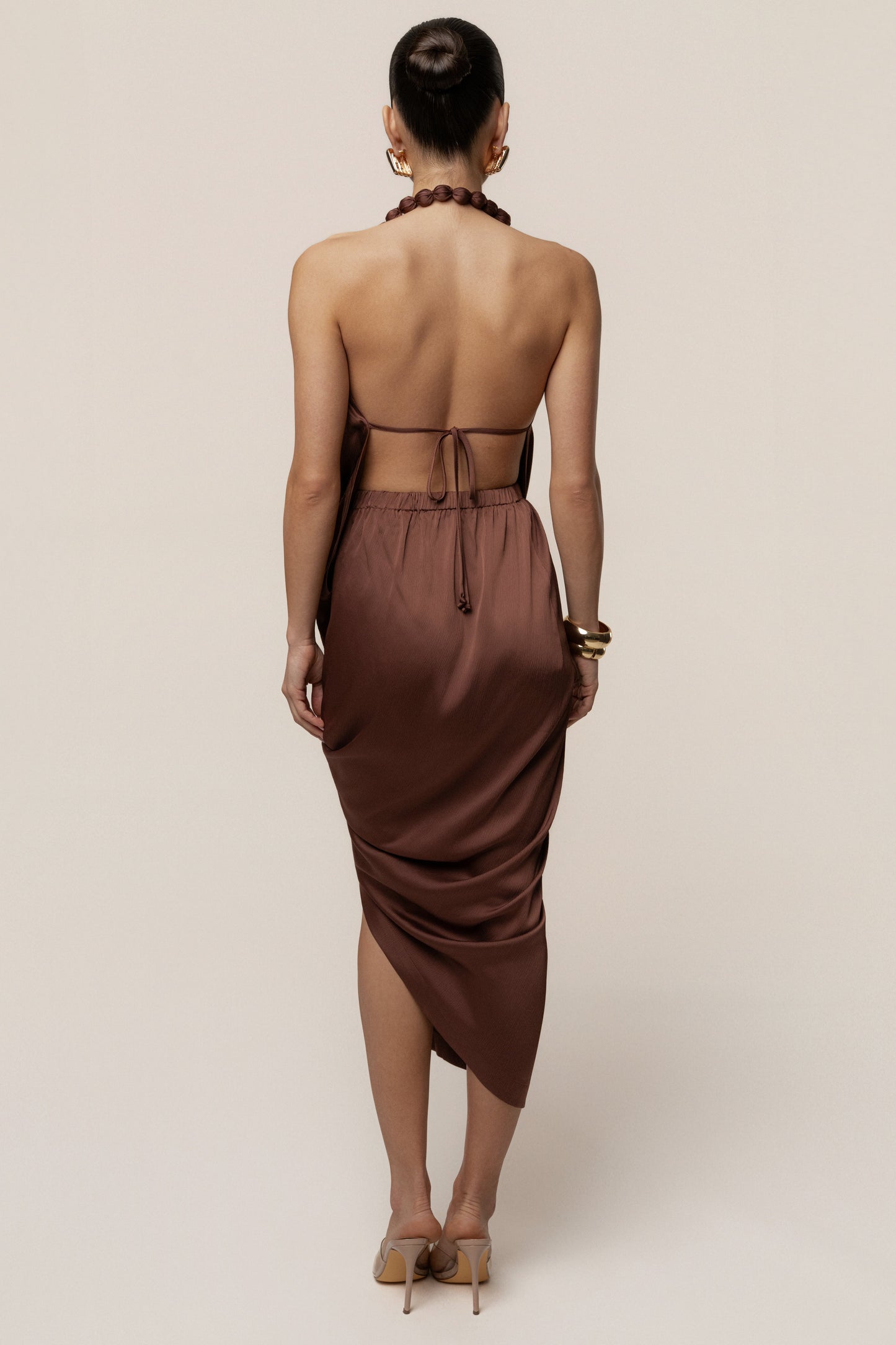Brown  Dolce Drape Dress
